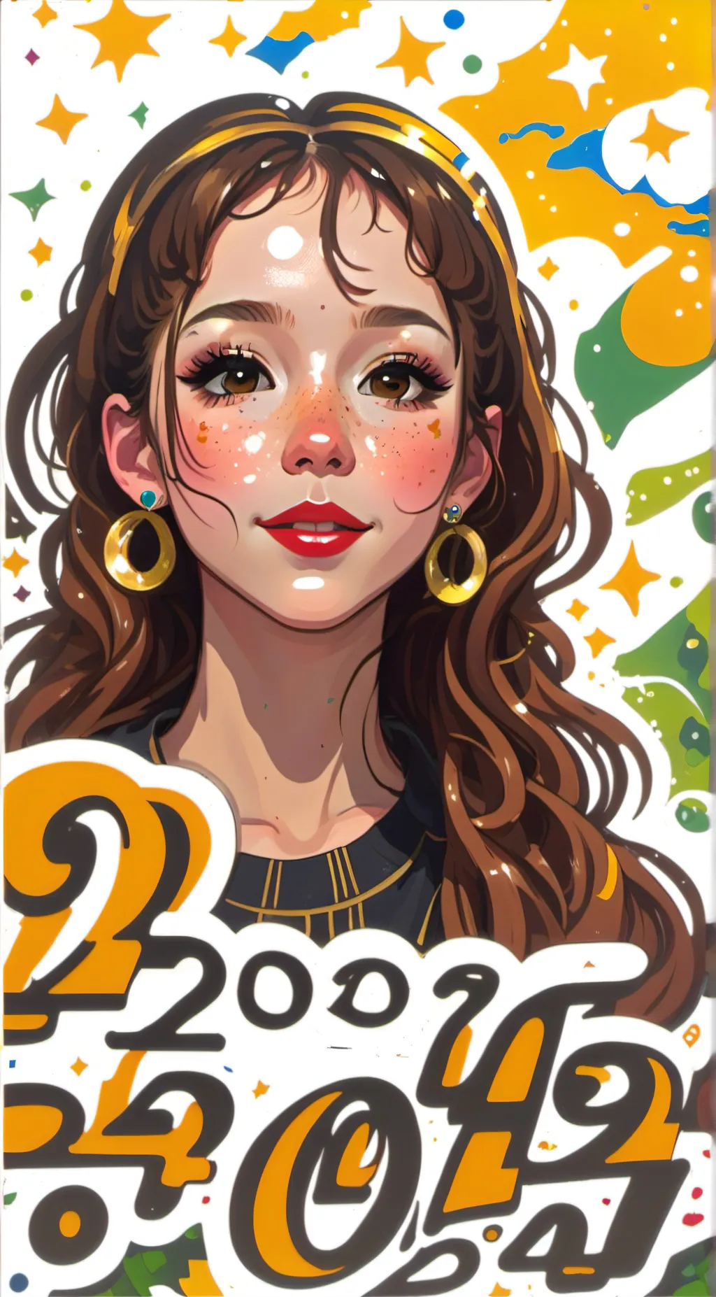 ai character: Ella(NEW YEARS KIS background