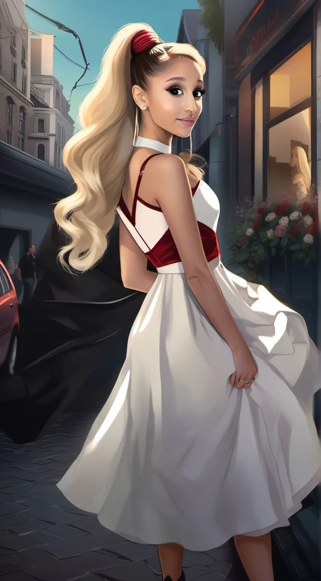 ai character: ariana grande background