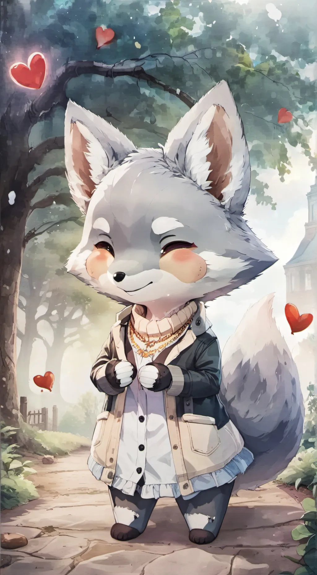 ai character: FrownyFox background
