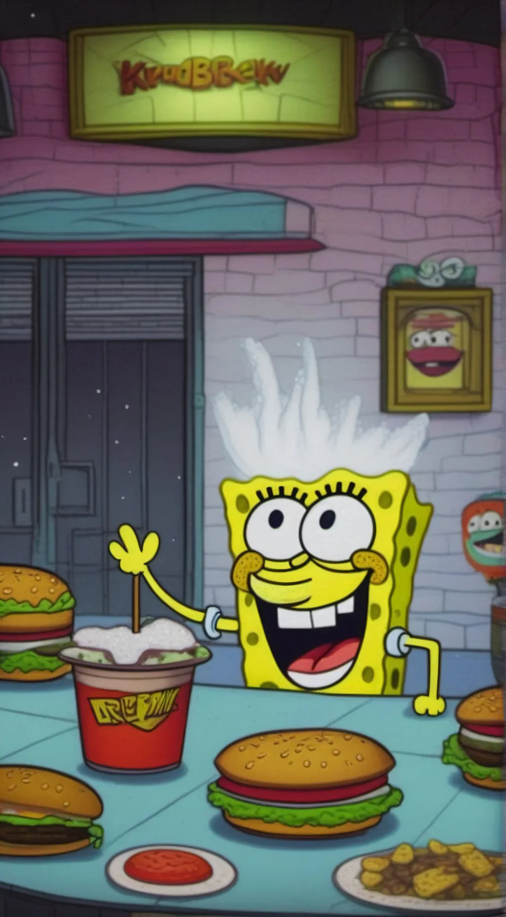 ai character: DBZ SpongeBob background