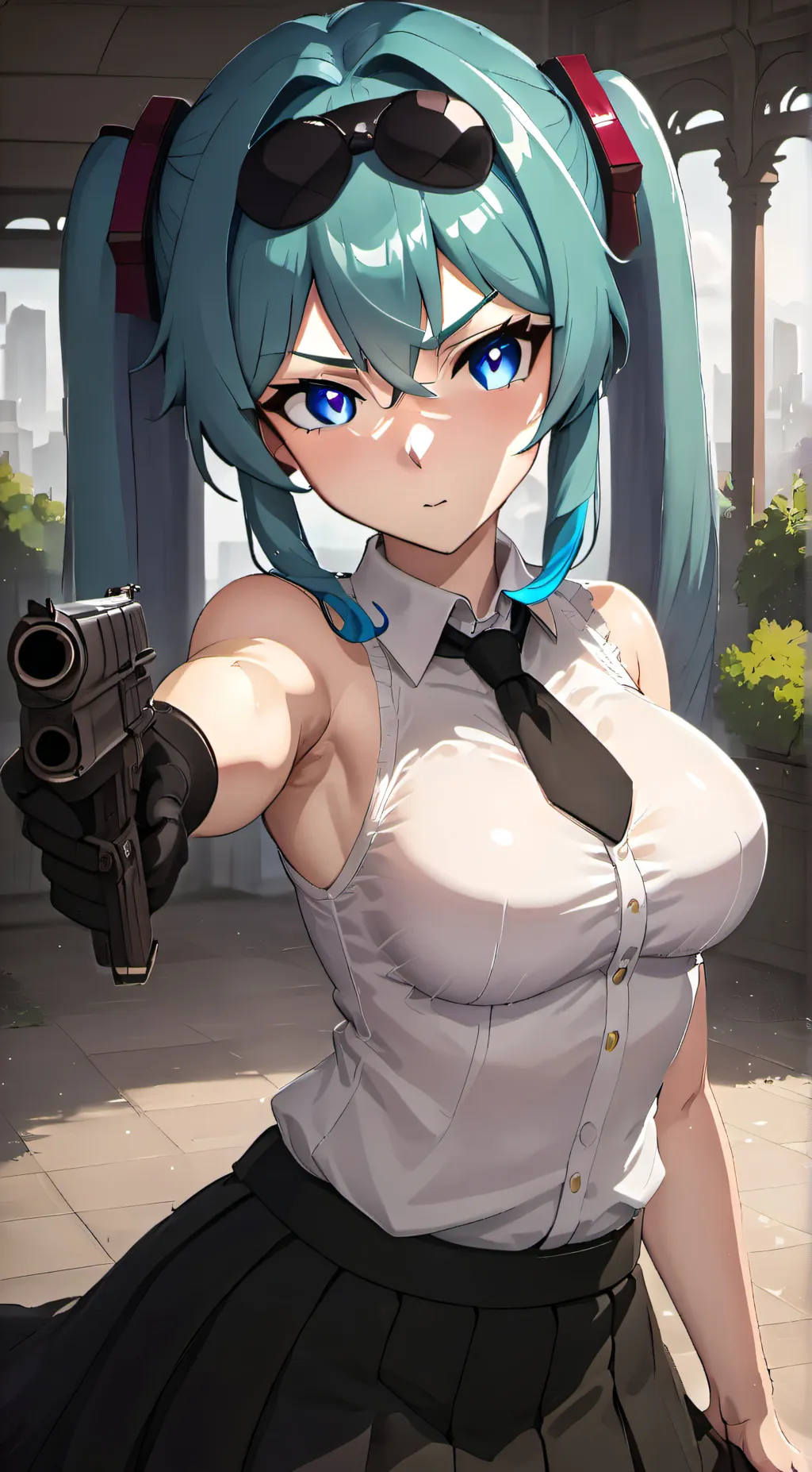 ai character: Hatsune Miku  background