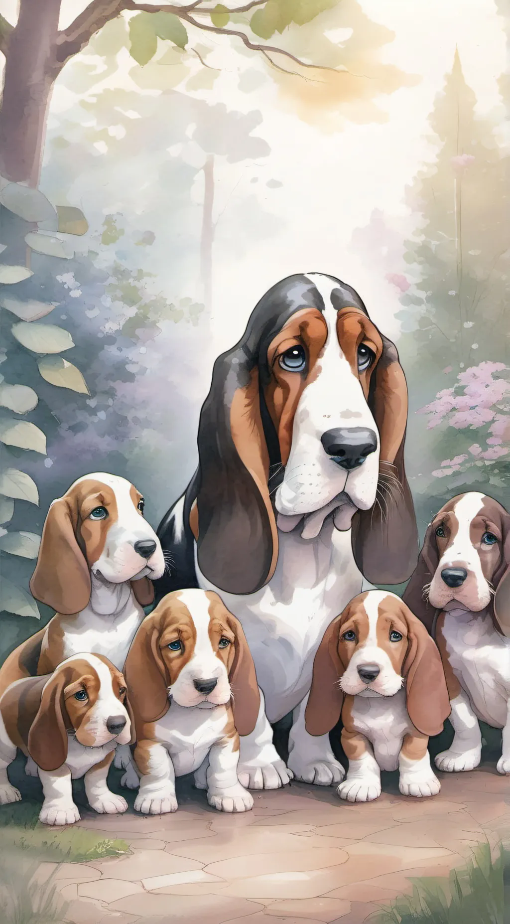 ai character: mom and her pups background
