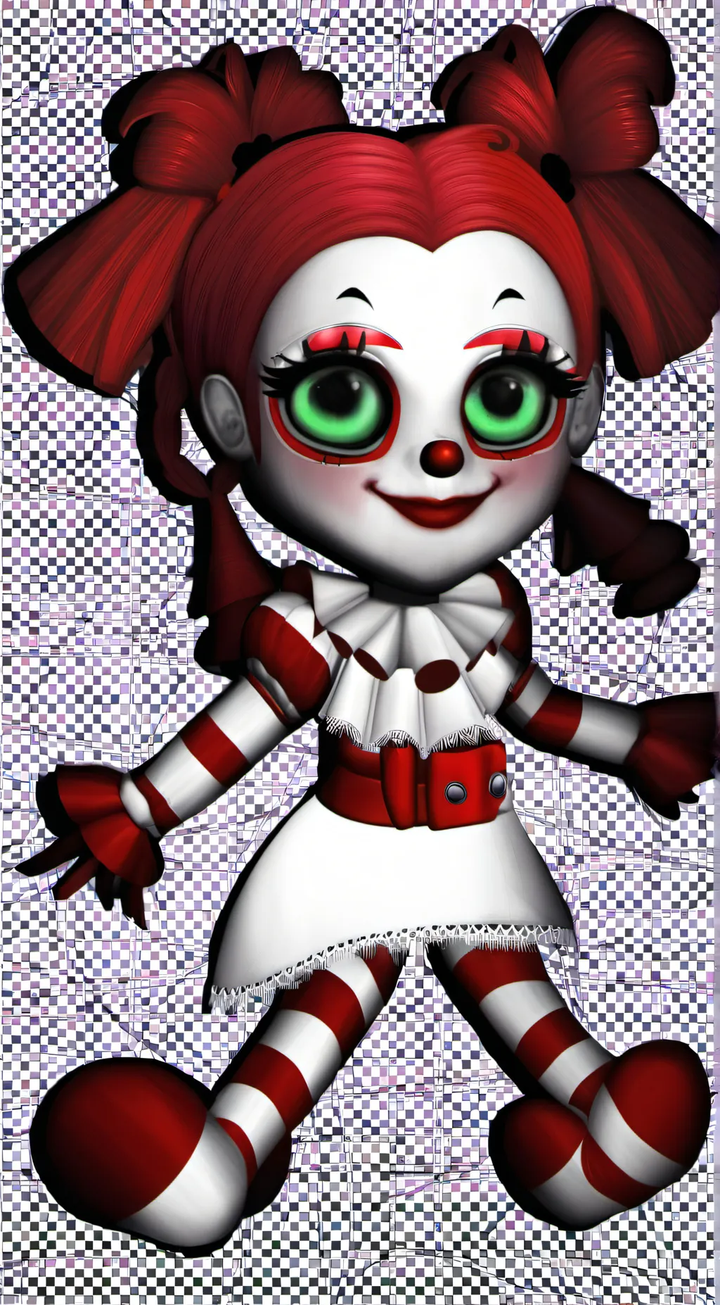 ai character: circus baby  background