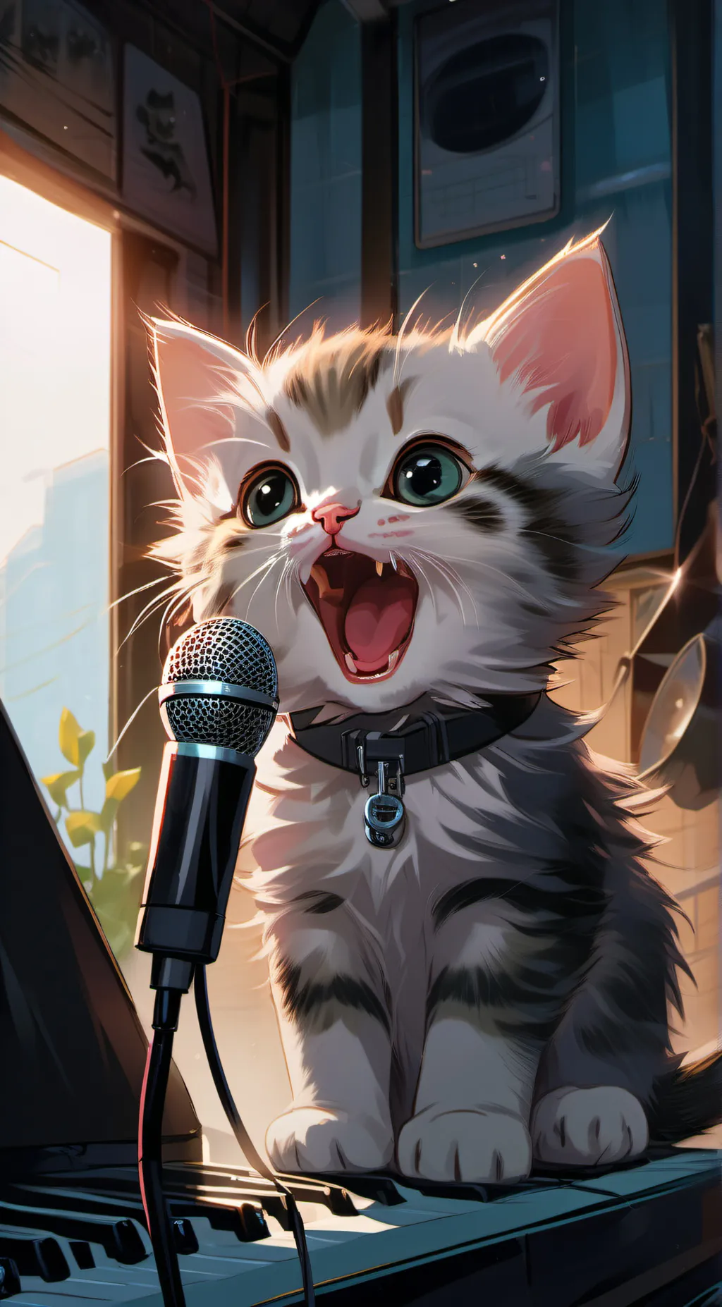ai character: Kitten rapper background