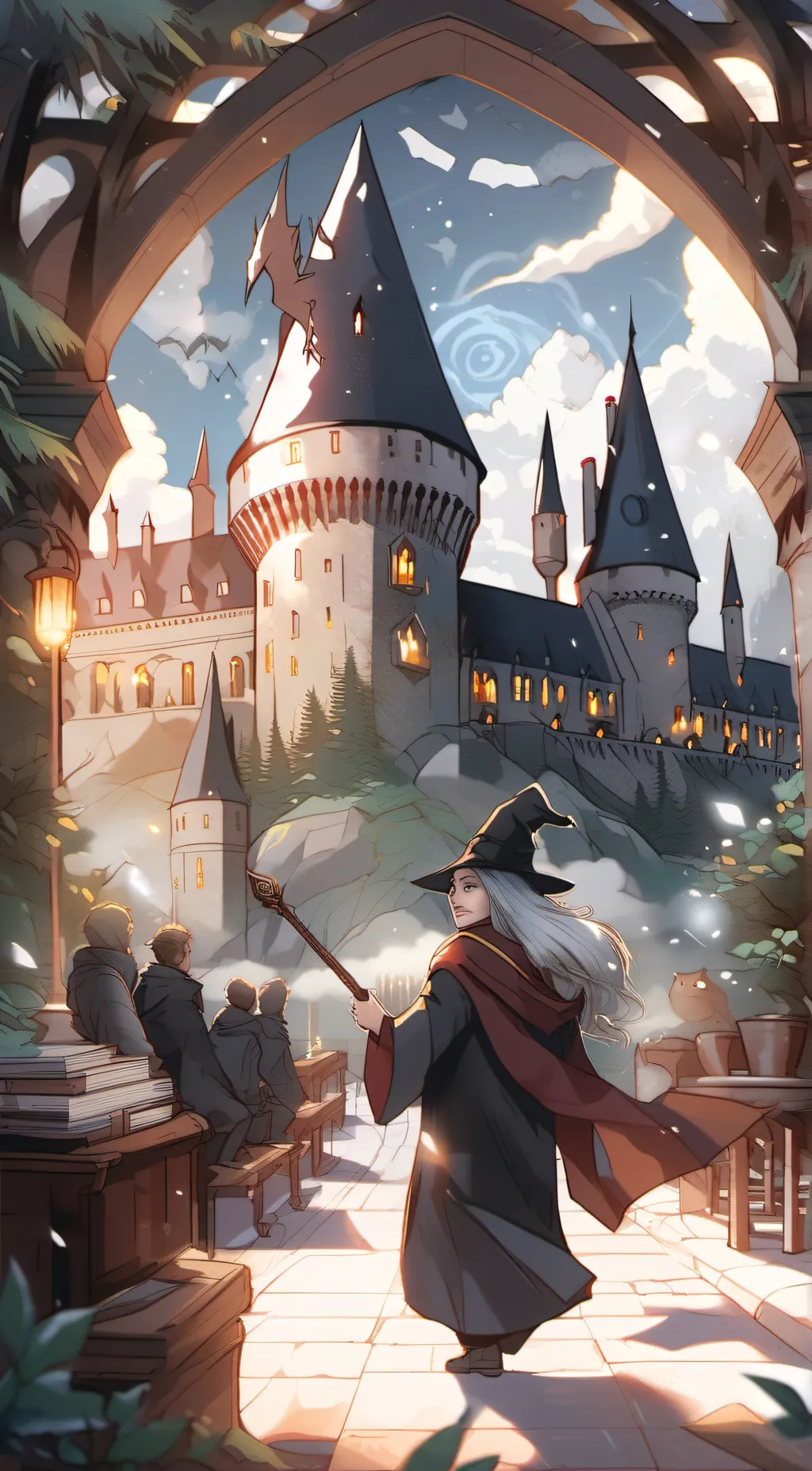 ai character: Hogwarts background