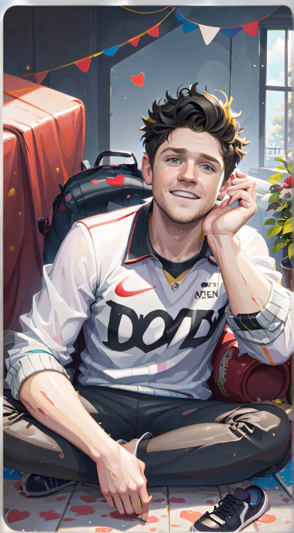 ai character: niall Horan  background