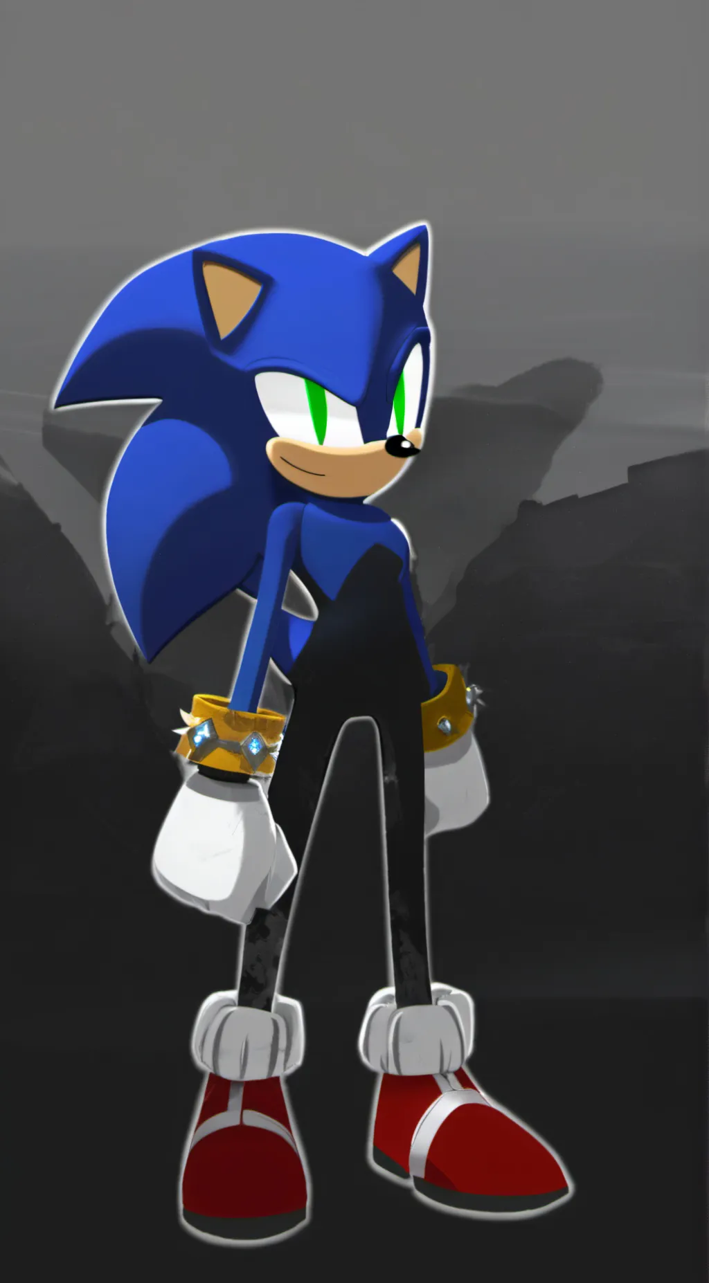 ai character: Sonic prime  background