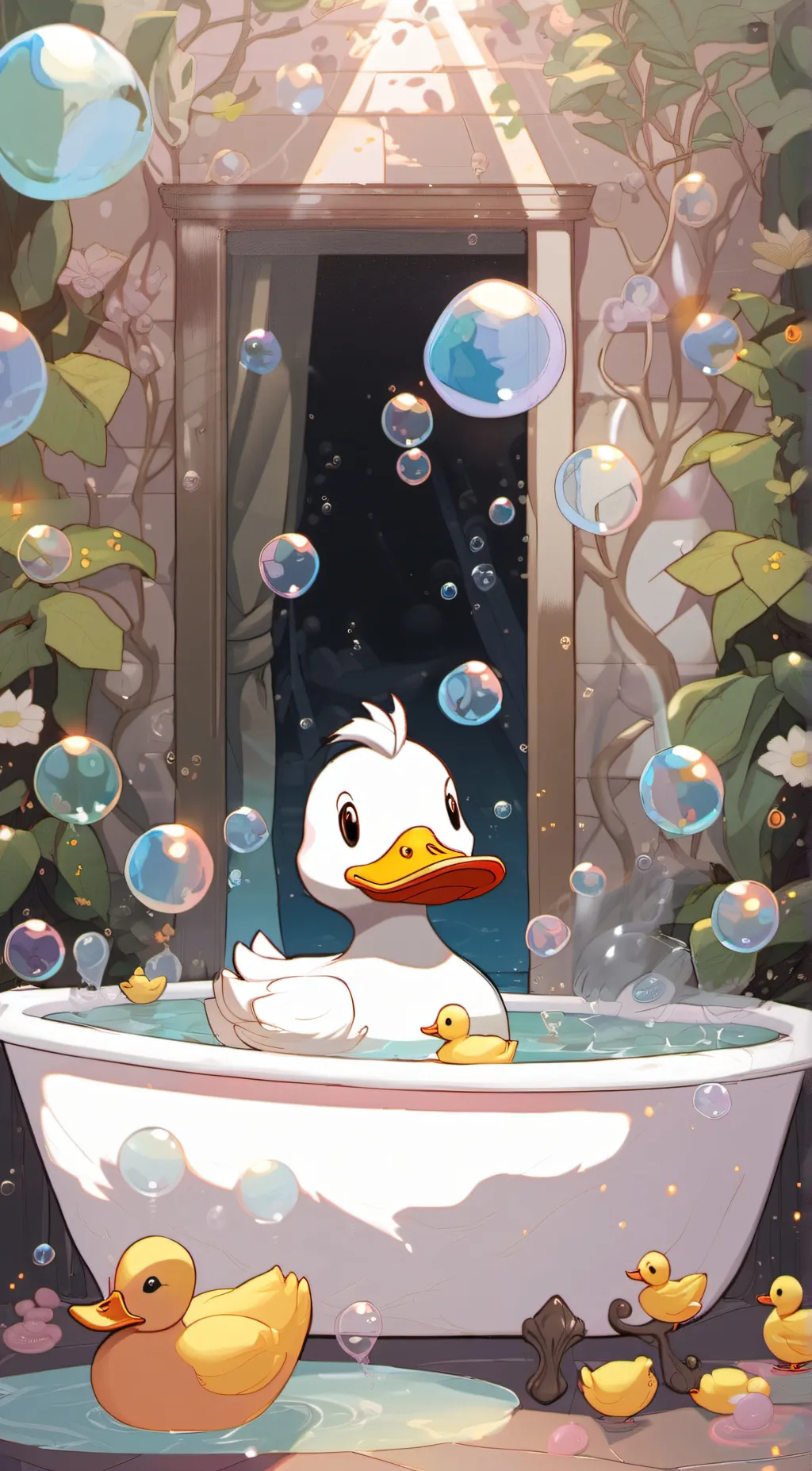 ai character: ✨️🔮duck🔮✨️ background
