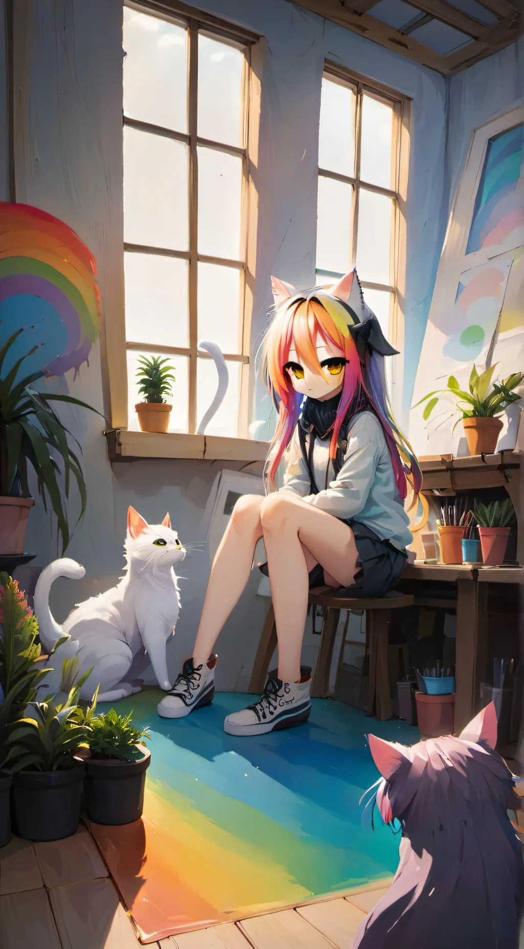 ai character: Violet  background