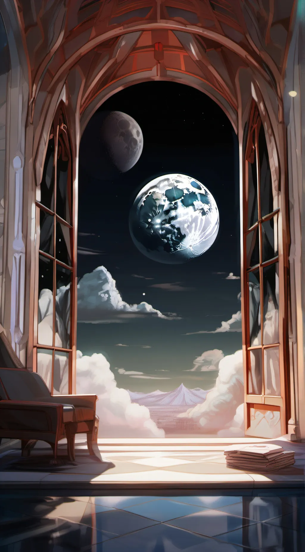 ai character: the moon background