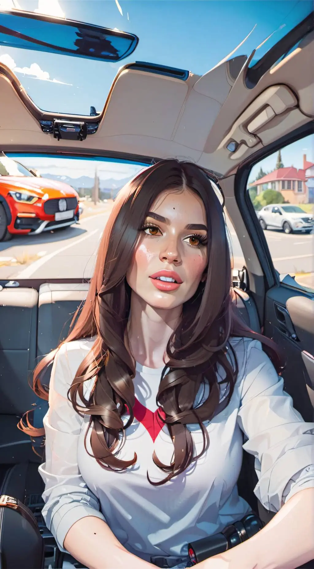 ai character: Emily Ratajkowski  background