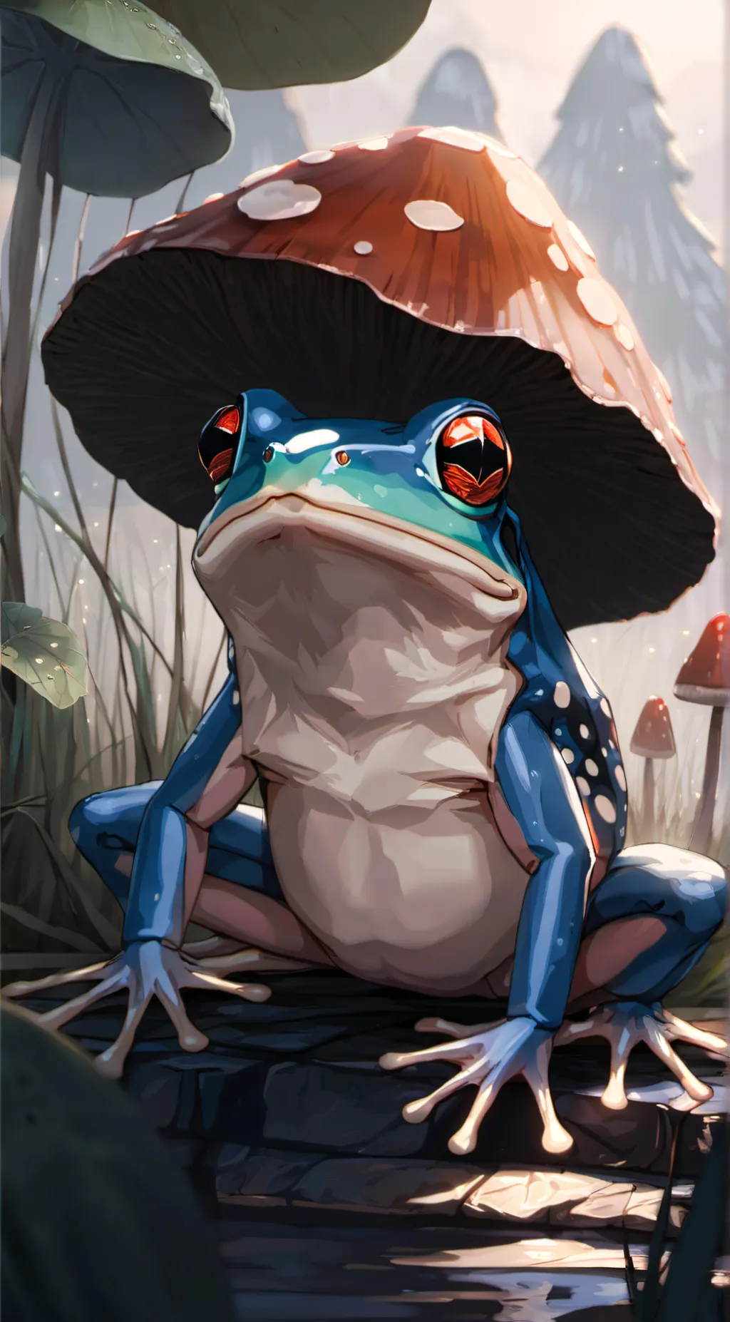 ai character: frog 🐸 🐸 🐸  background