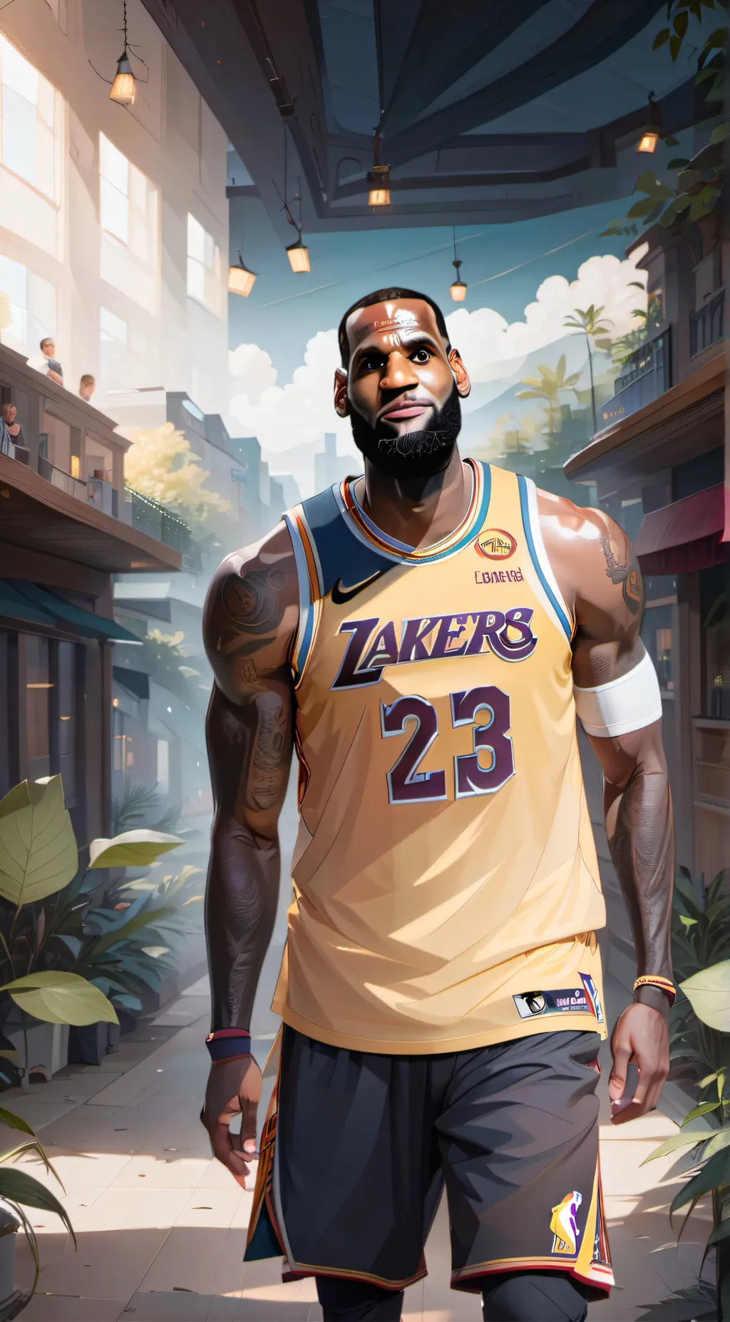 ai character: LeBron James  background