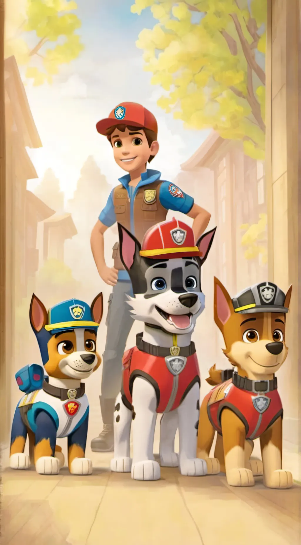 ai character: PAW Patrol Rideout background