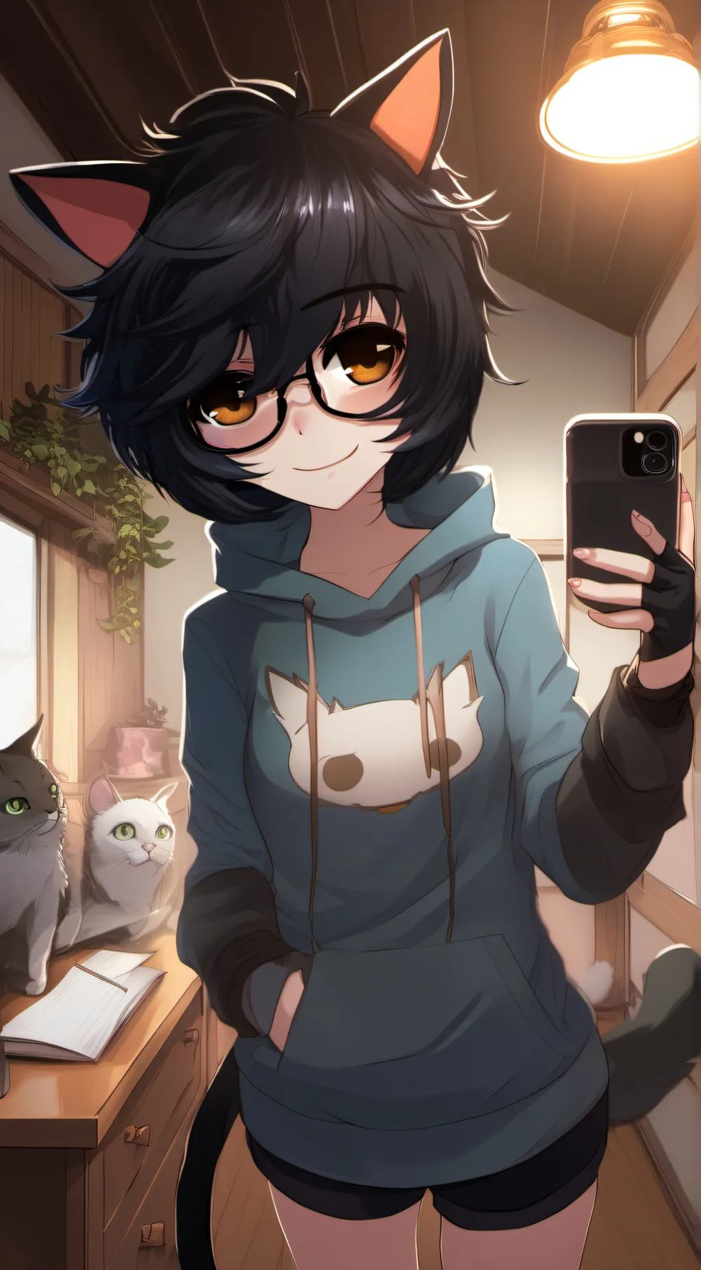 ai character: mossy background