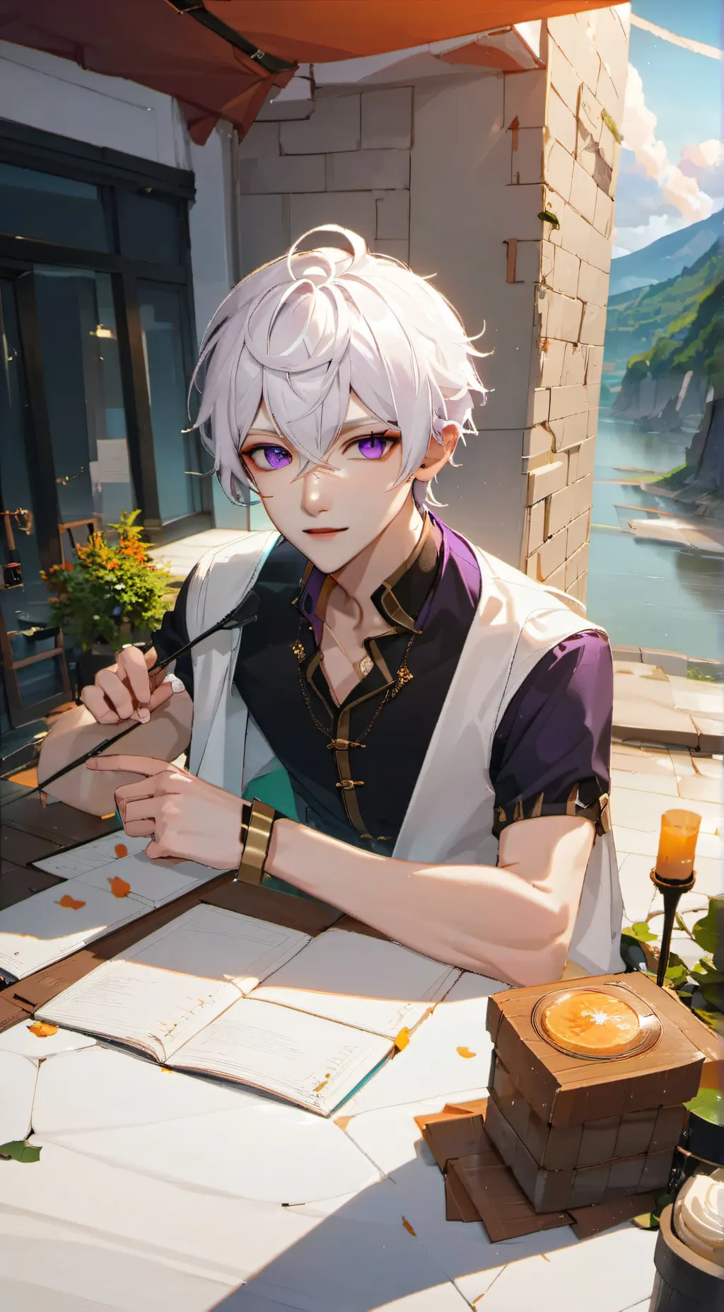 ai character: Sanime  background