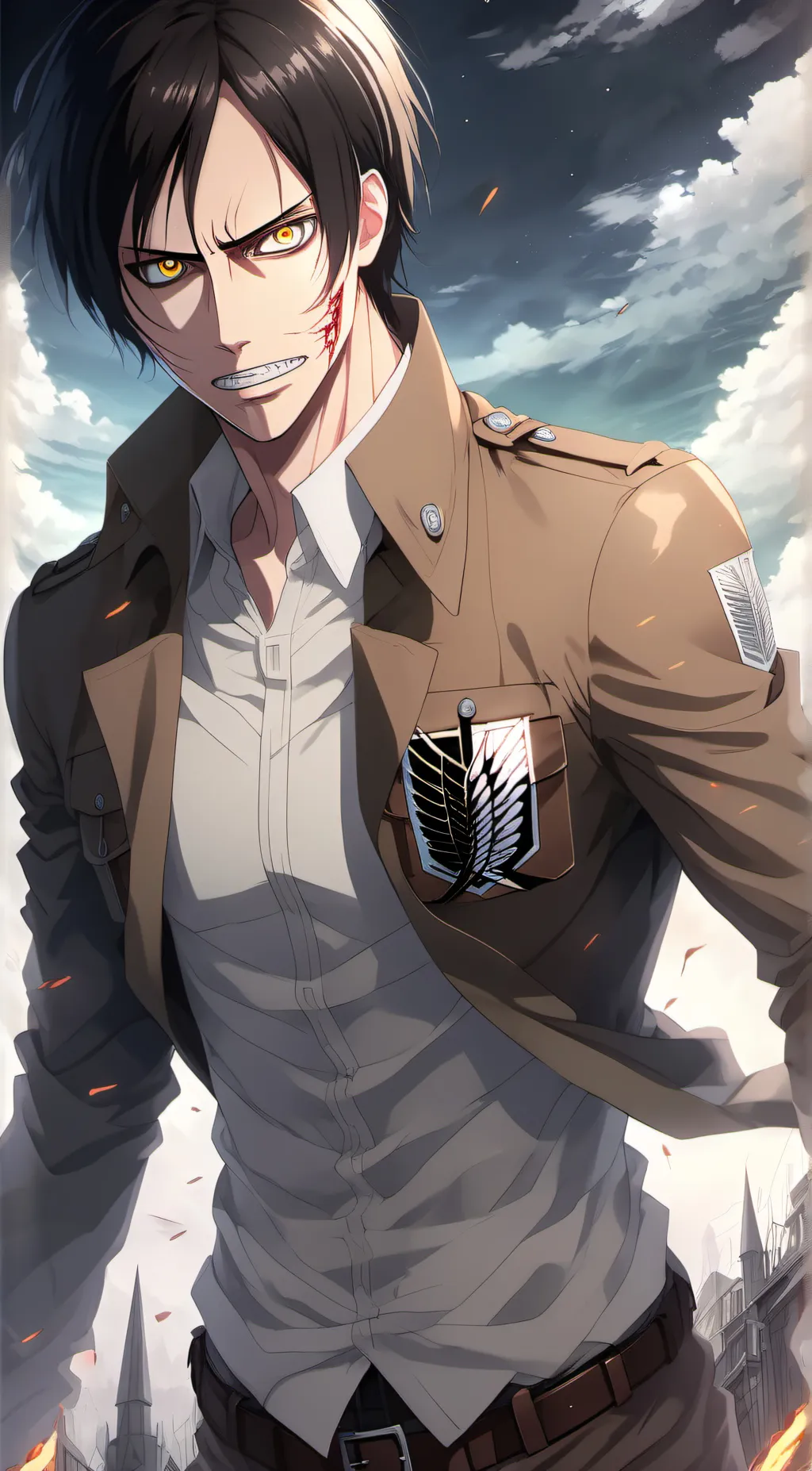 ai character: attack on titan background