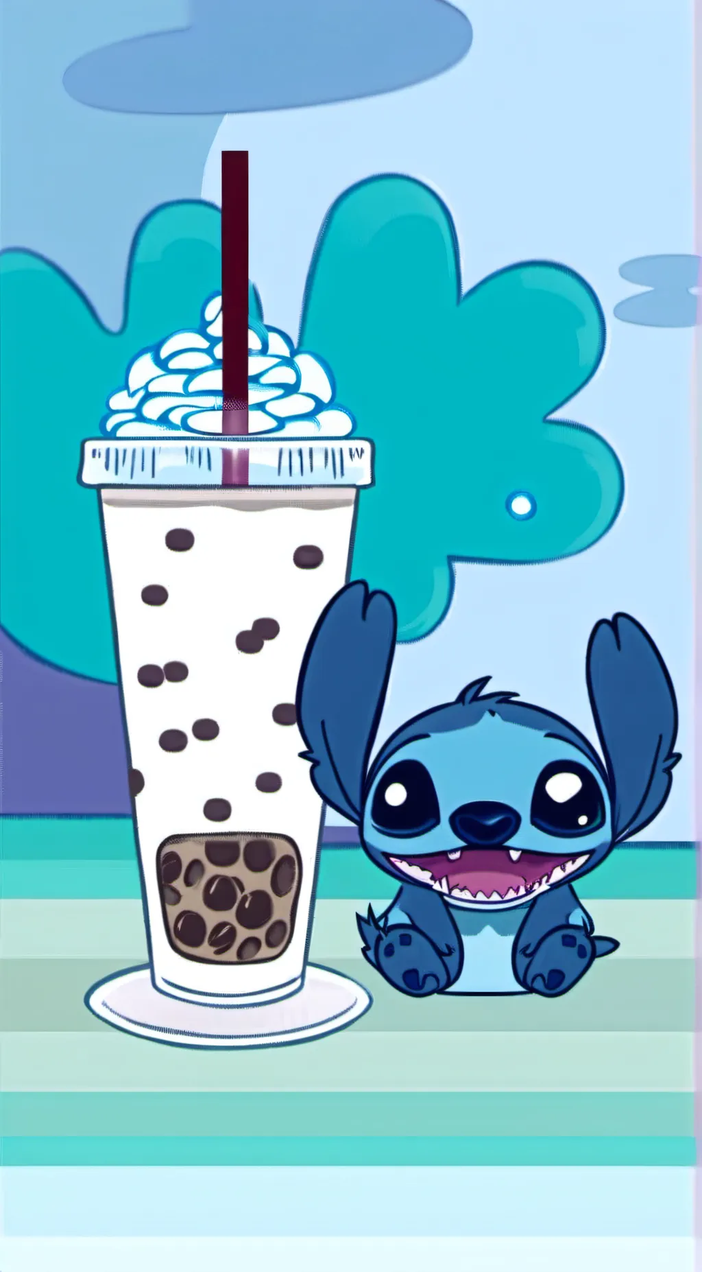 ai character: stitch  background