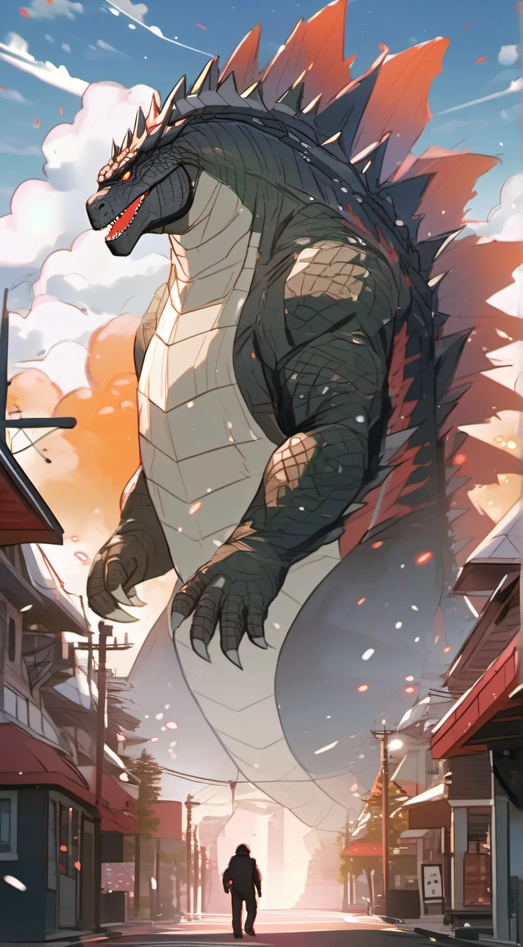 ai character: Godzilla background