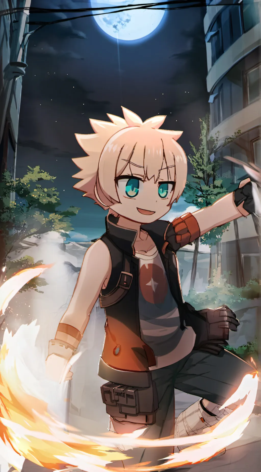 ai character: Bakugo as a kid background