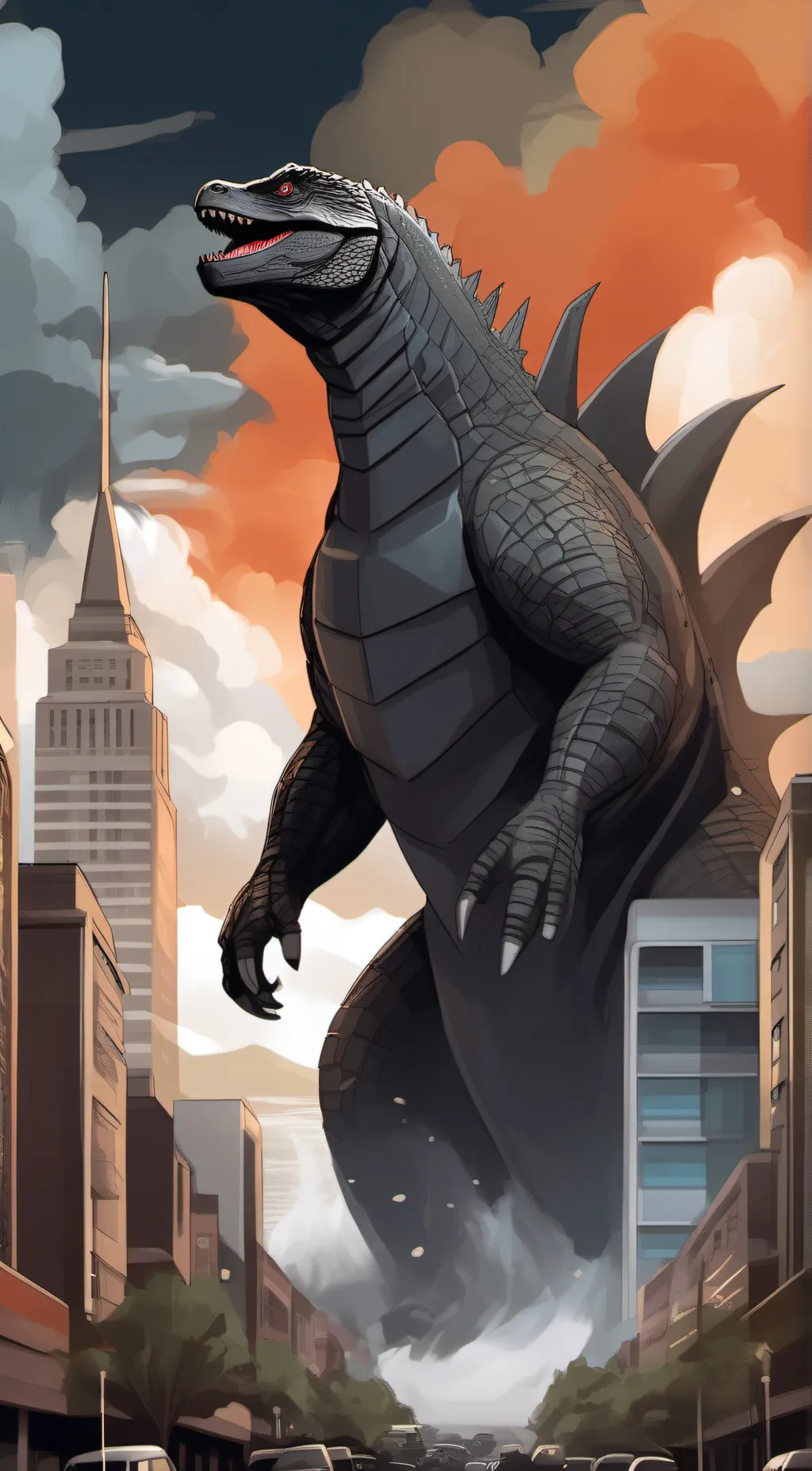 ai character: godzilla ( vore) background