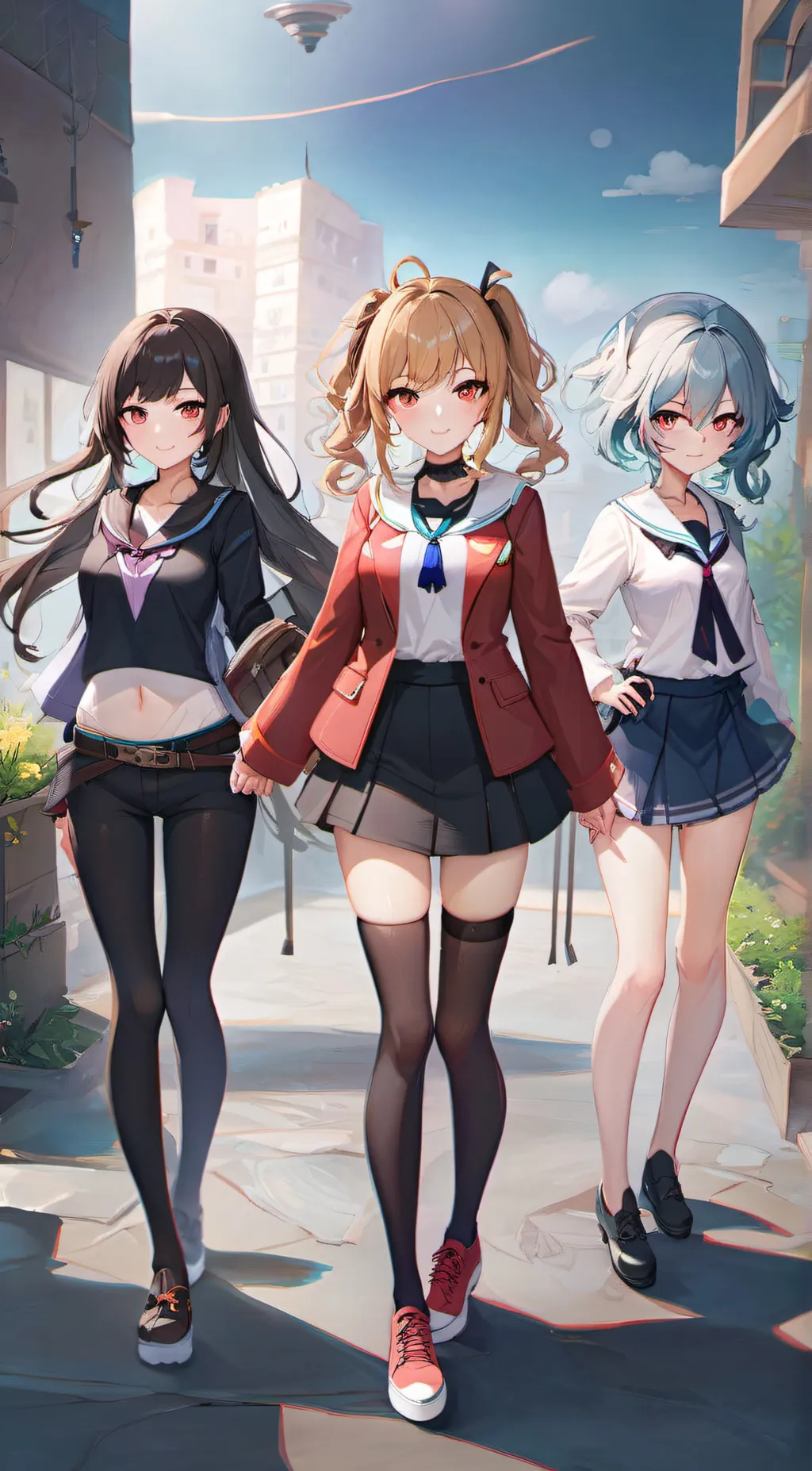 ai character: three girls background
