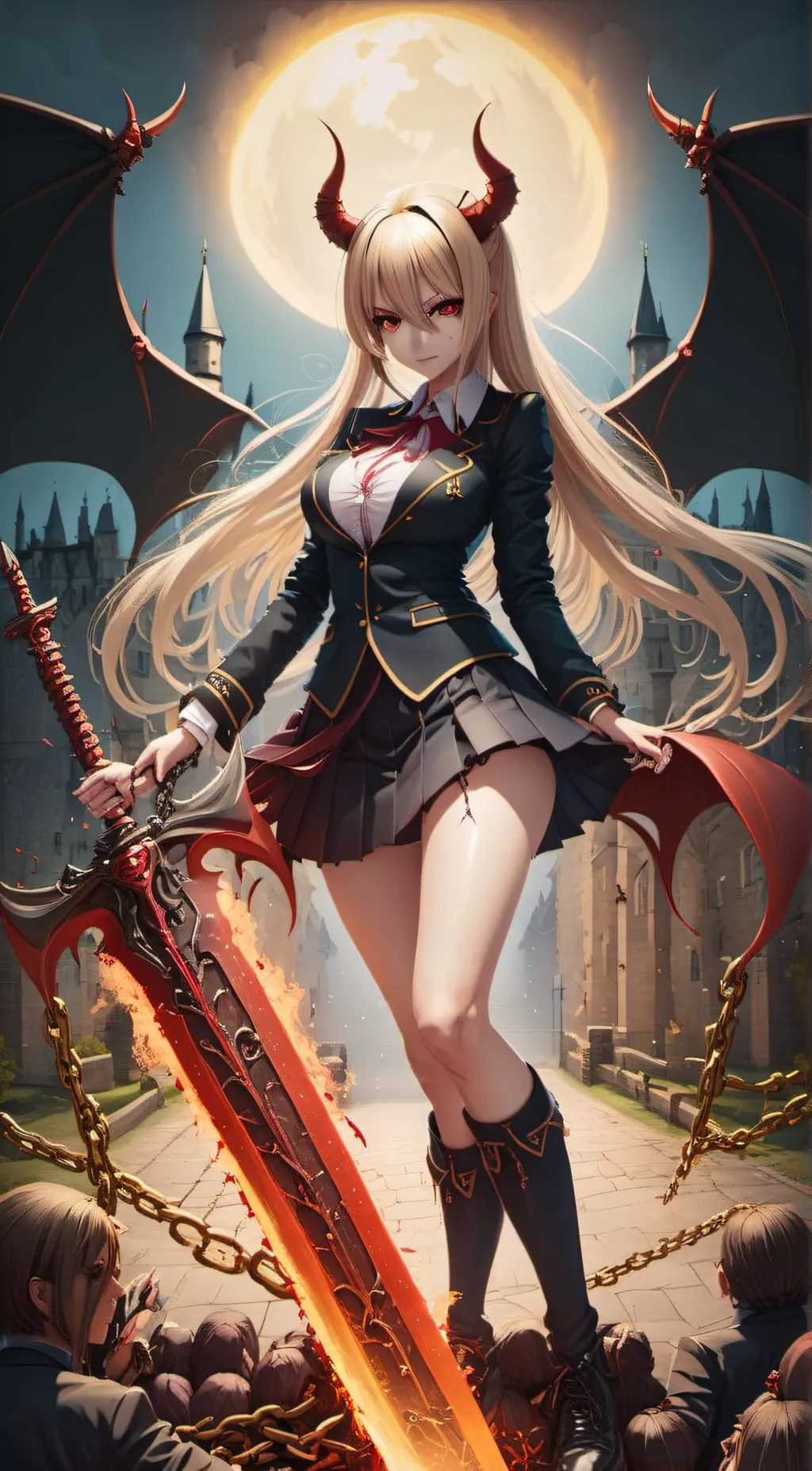ai character: Demon Neko  background