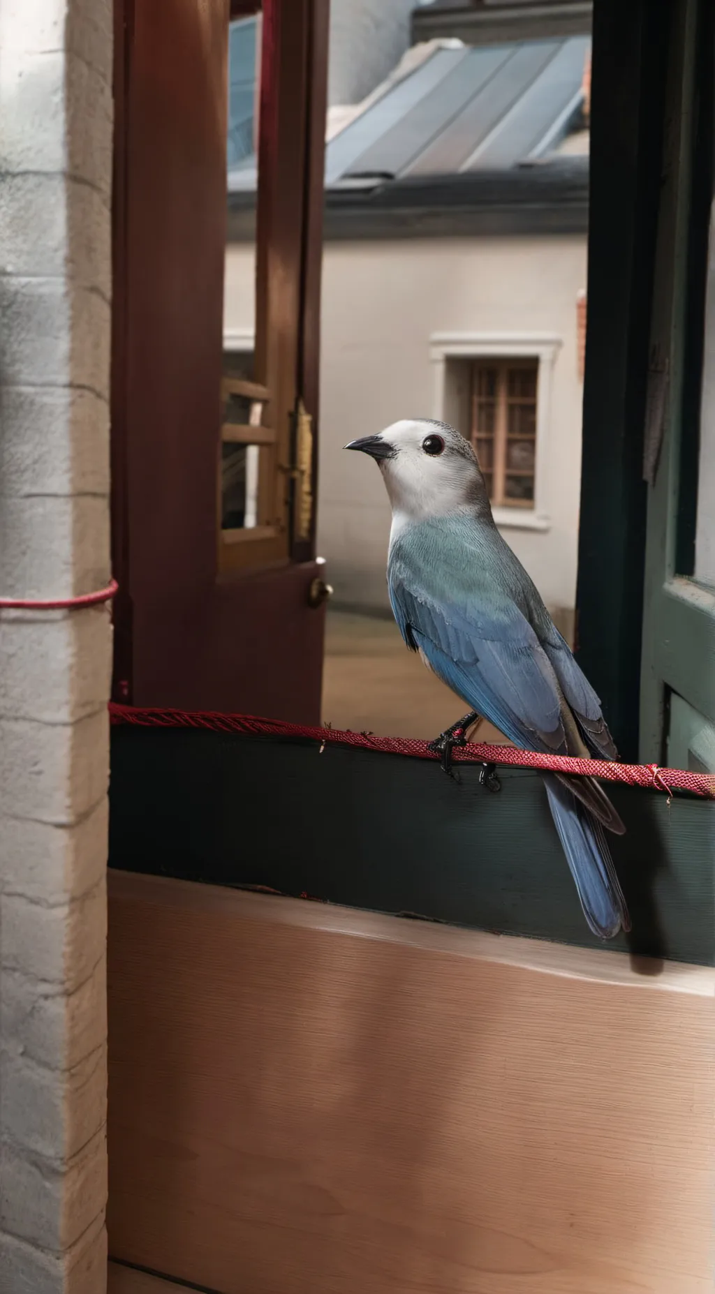 ai character: blue bird background
