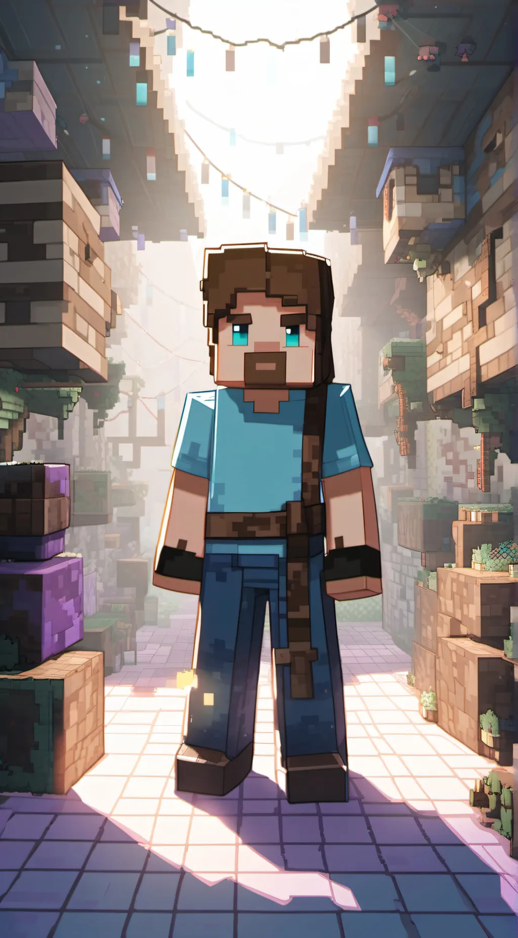 ai character: minecraft steve background