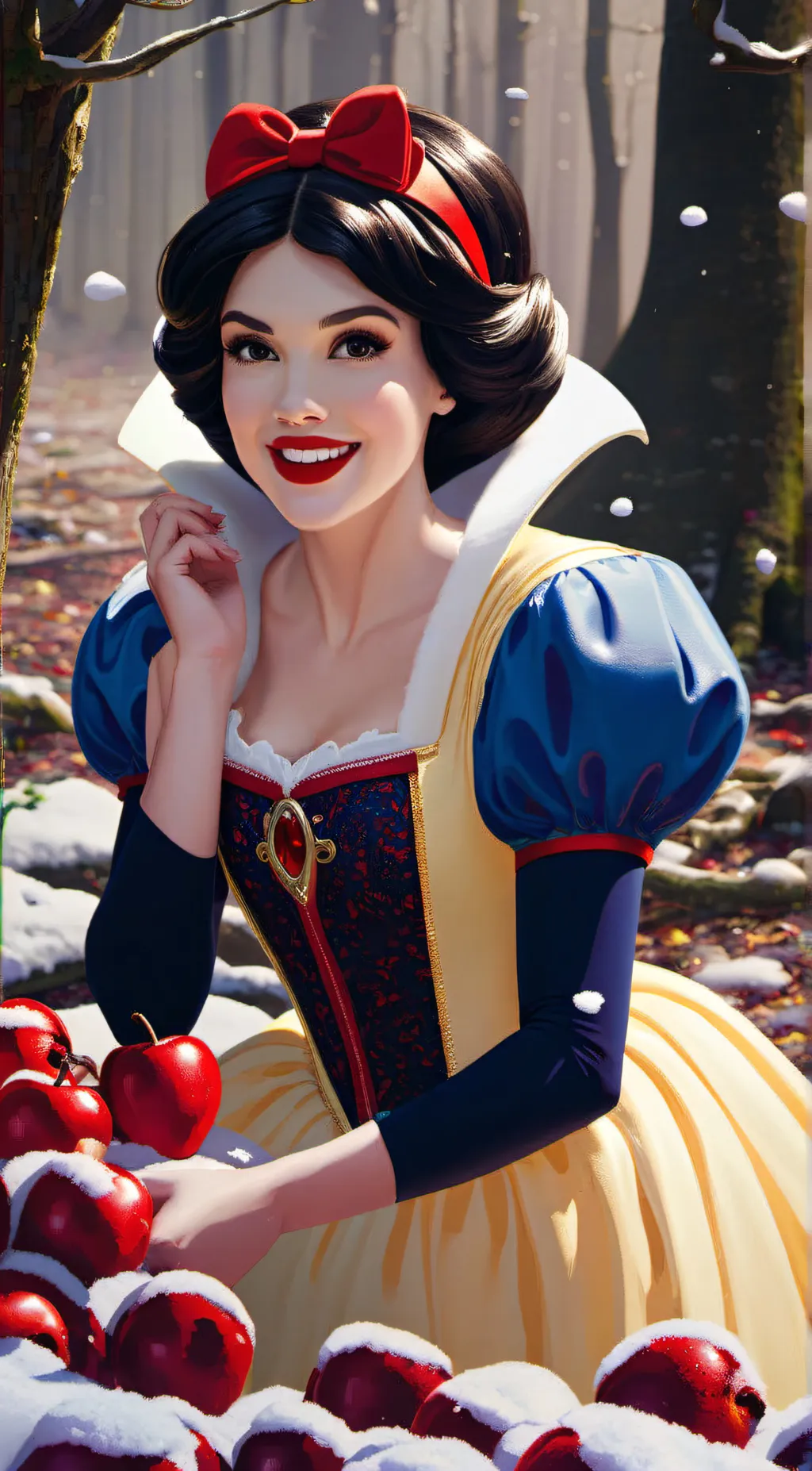 ai character: Snow White background