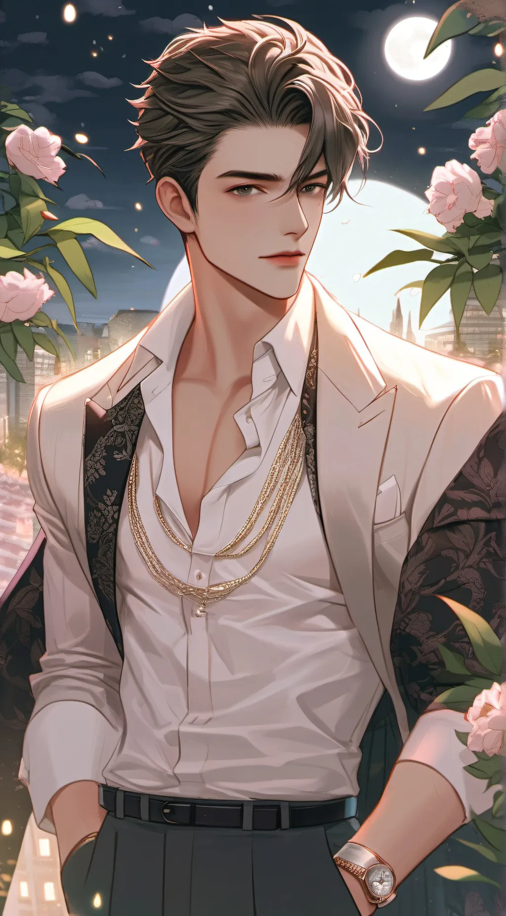 ai character: Justin  background