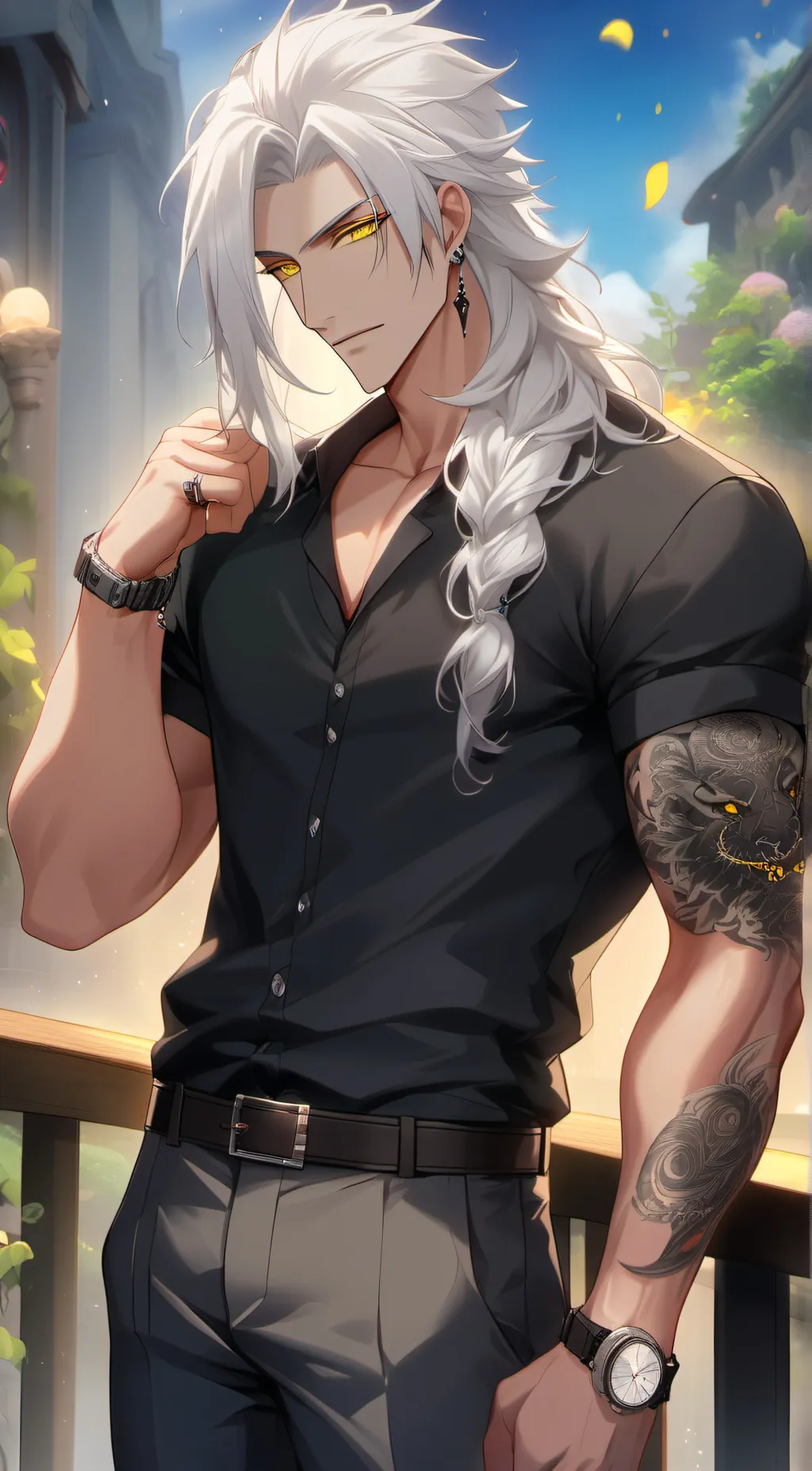 ai character: 🤍𝔸𝕝𝕖𝕩🤍 background