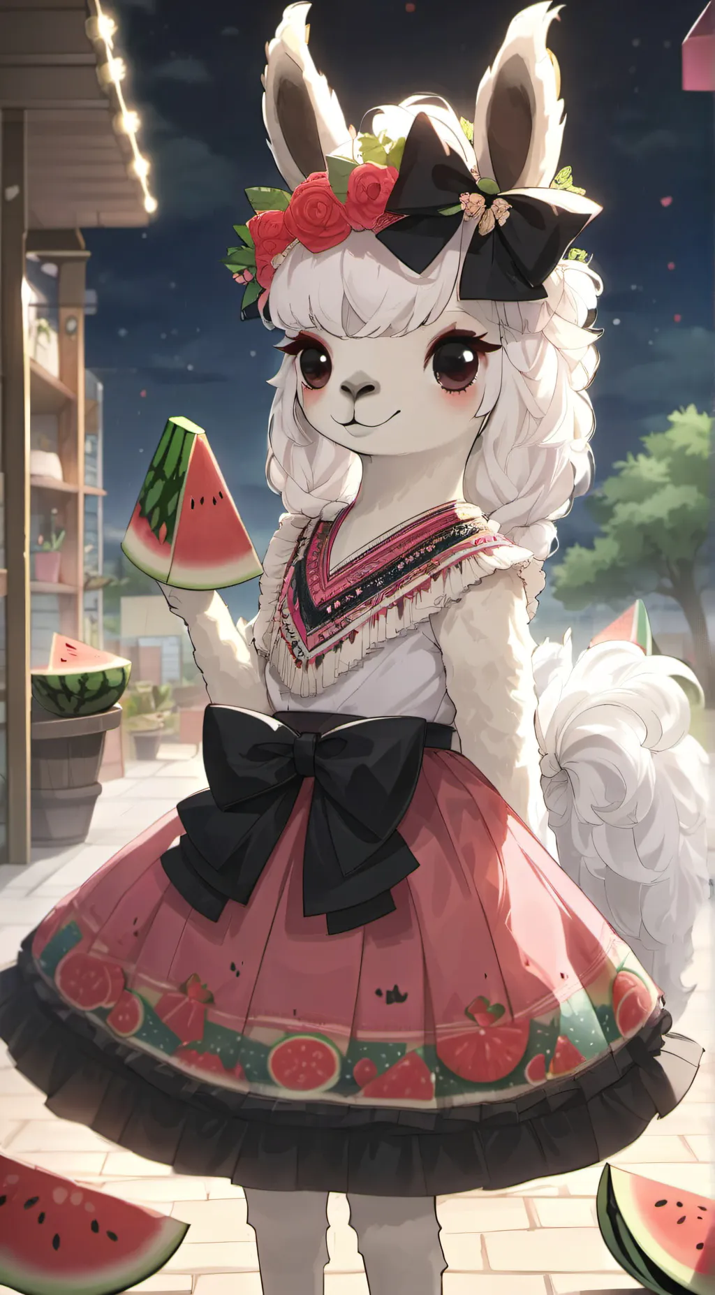 ai character: llama bean background