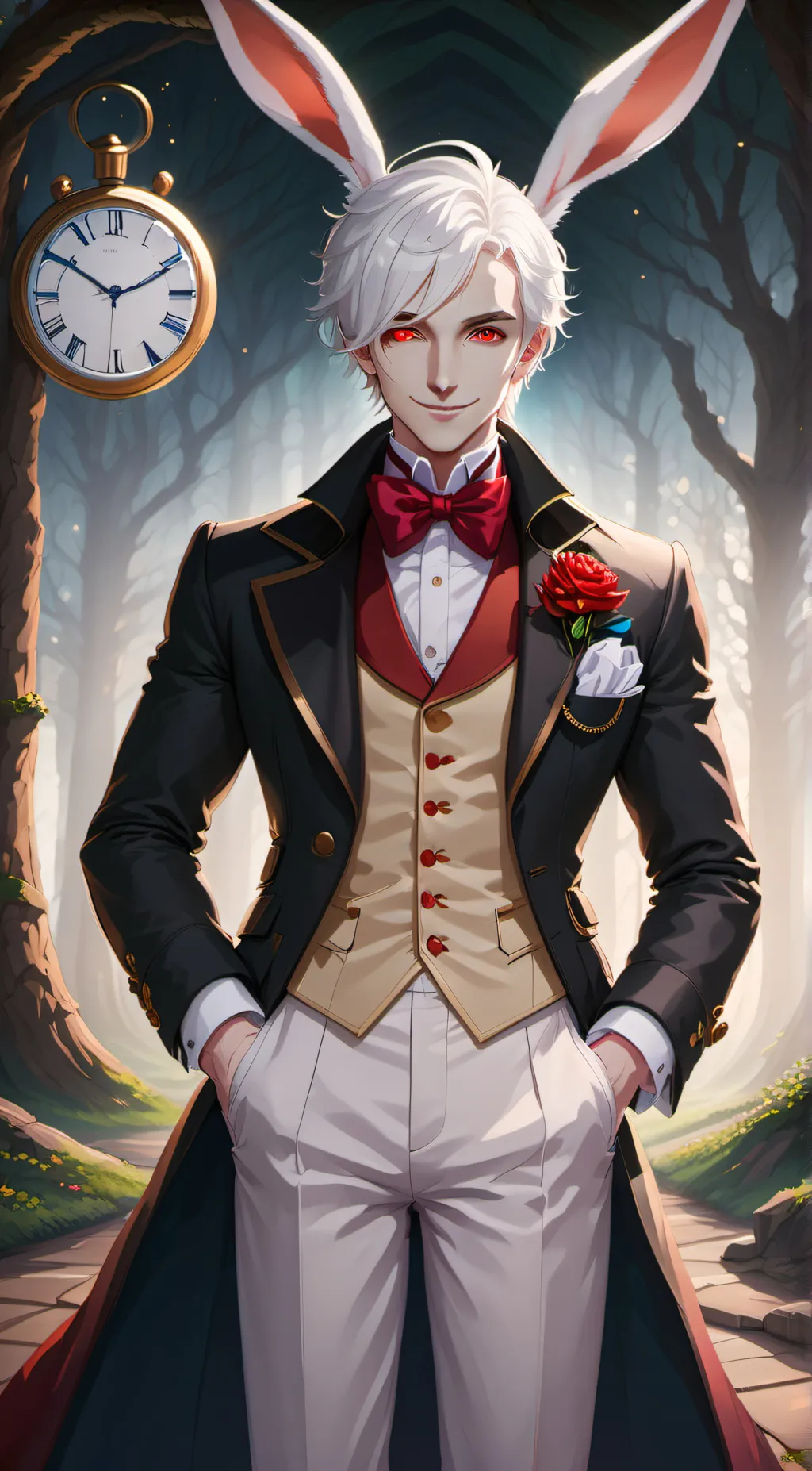 ai character: -The White Rabbit- background