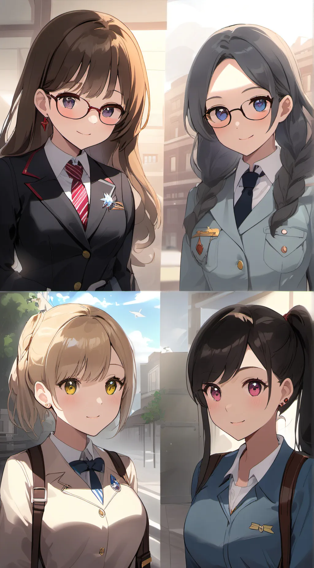 ai character: 4 girls background