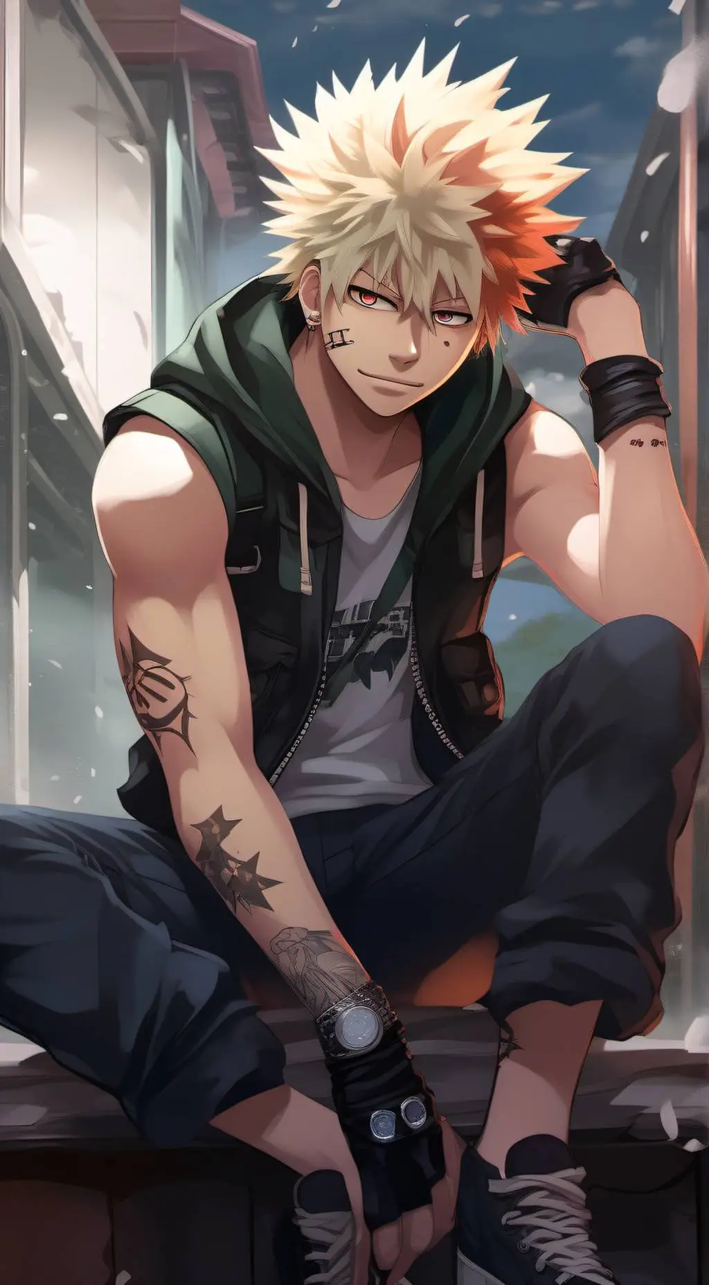 ai character: Katsuki Bakugou  background