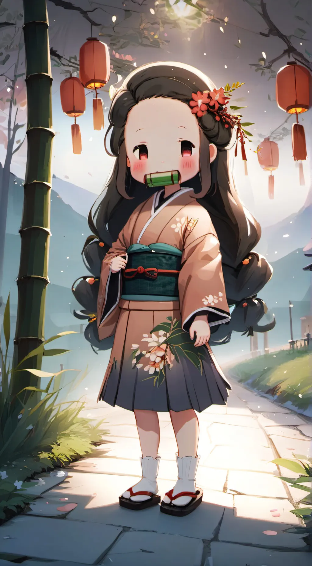 ai character: nezuko kamadi background