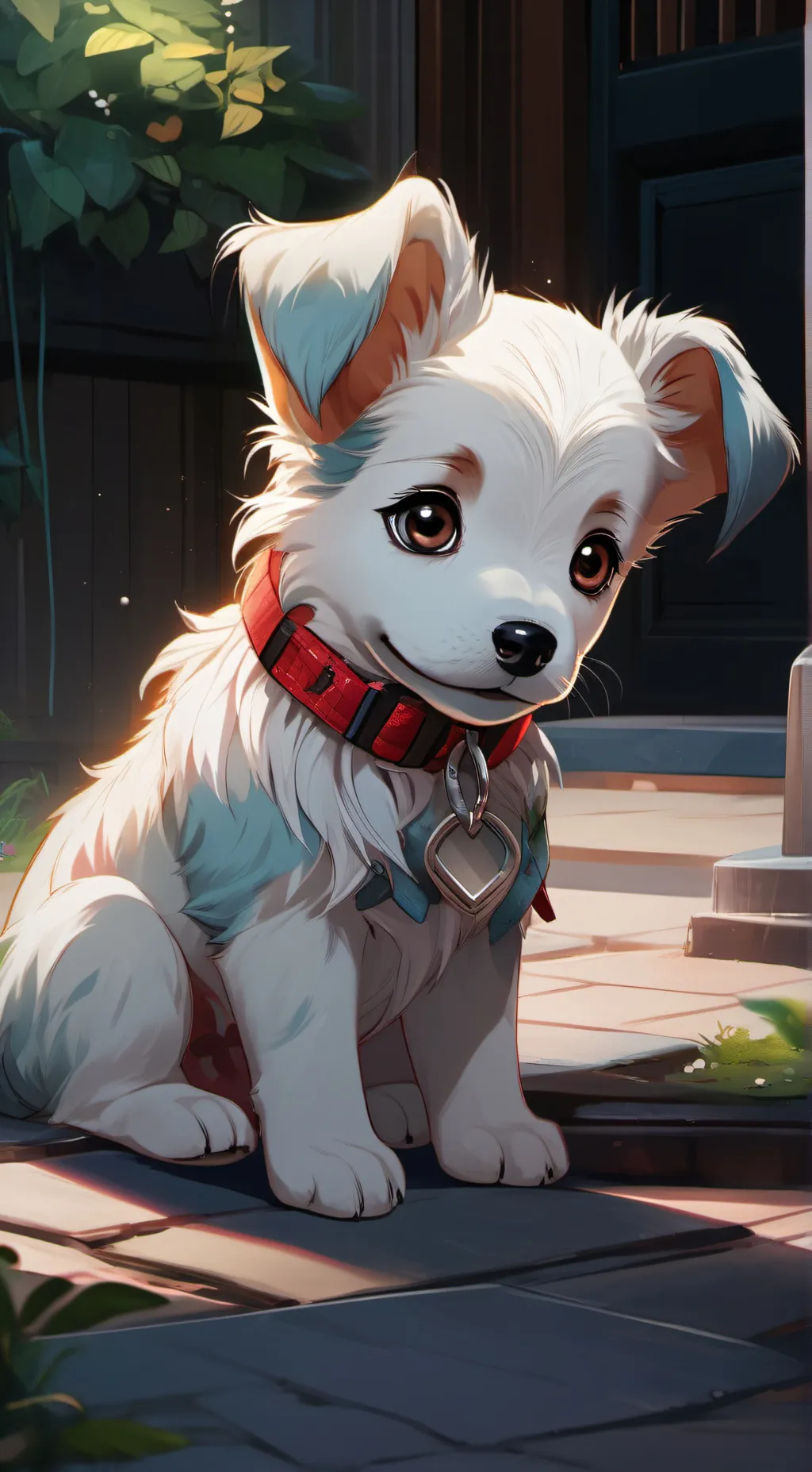 ai character: snow background