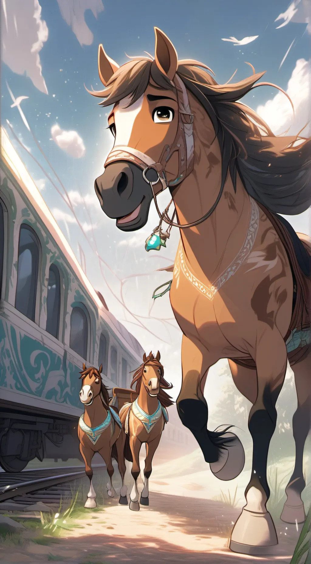 ai character: spirit riding free background