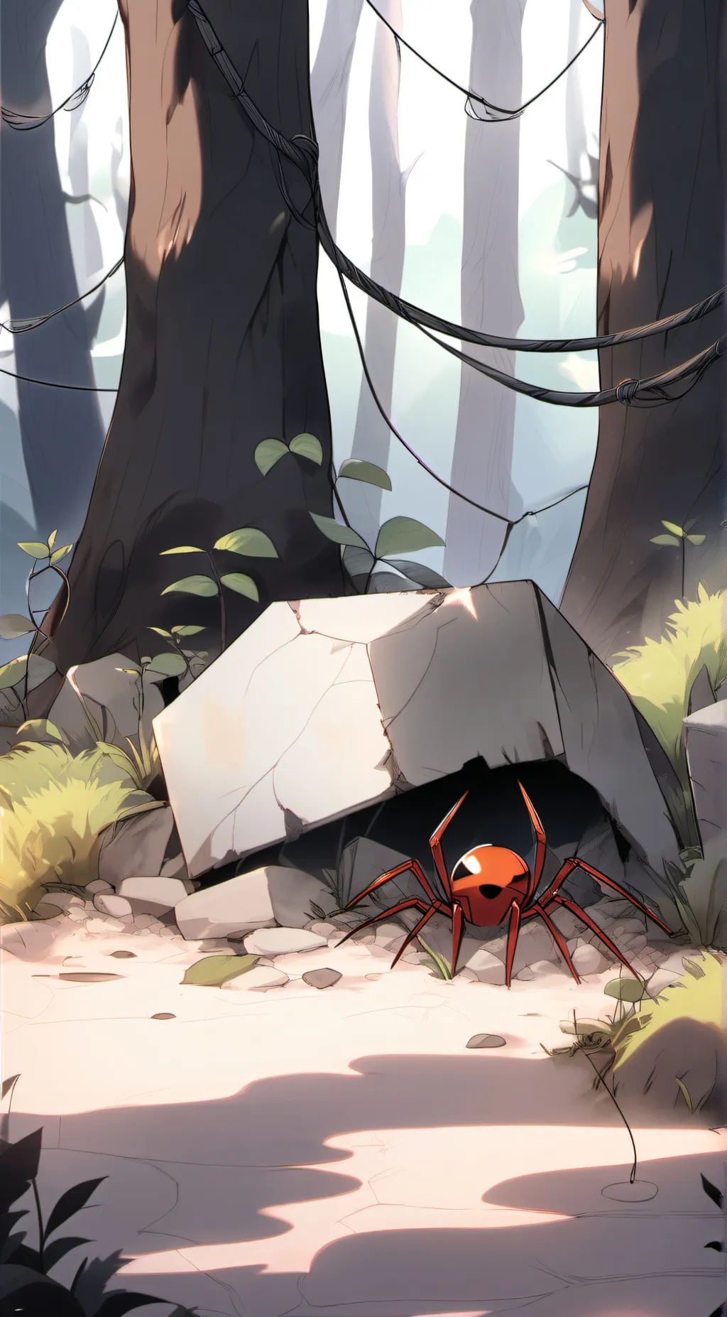 ai character: Spider plant  background