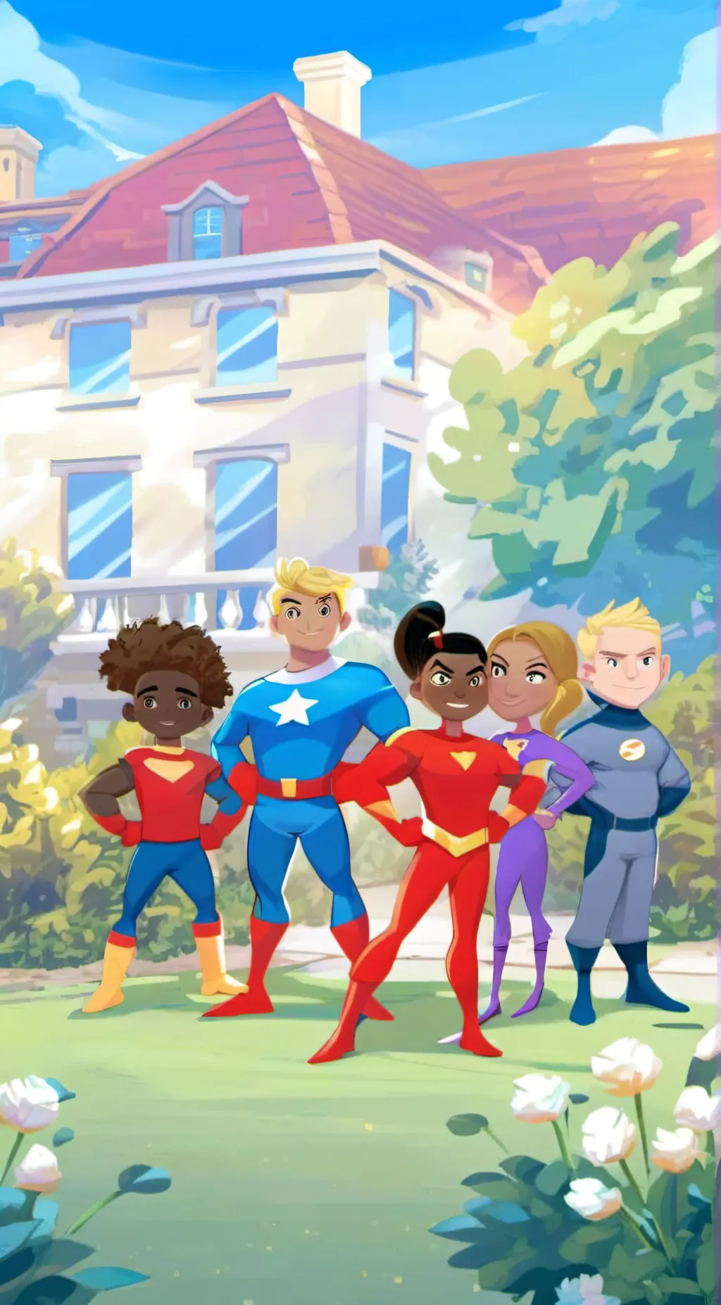 ai character: Hero elementary  background