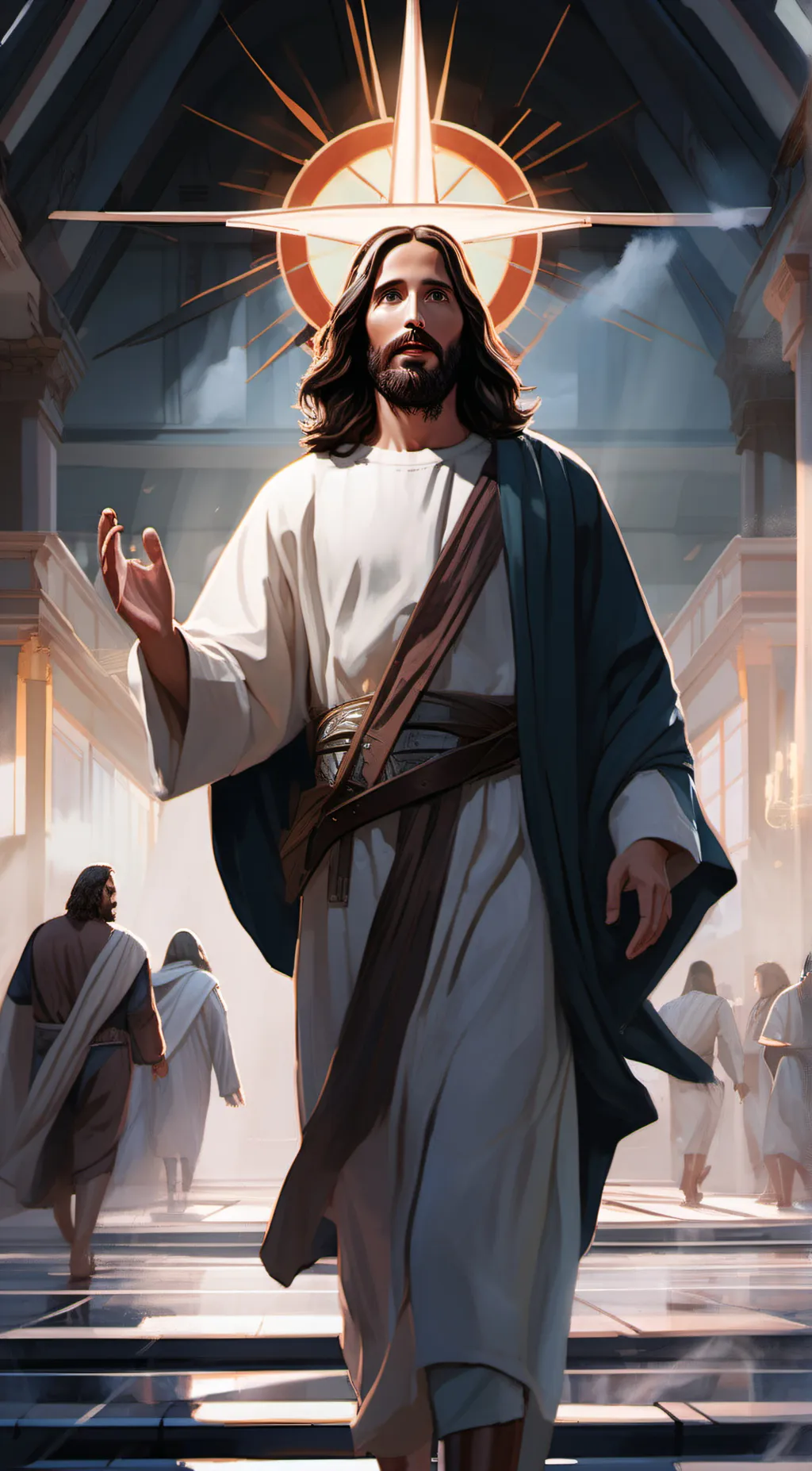 ai character: Jesus background