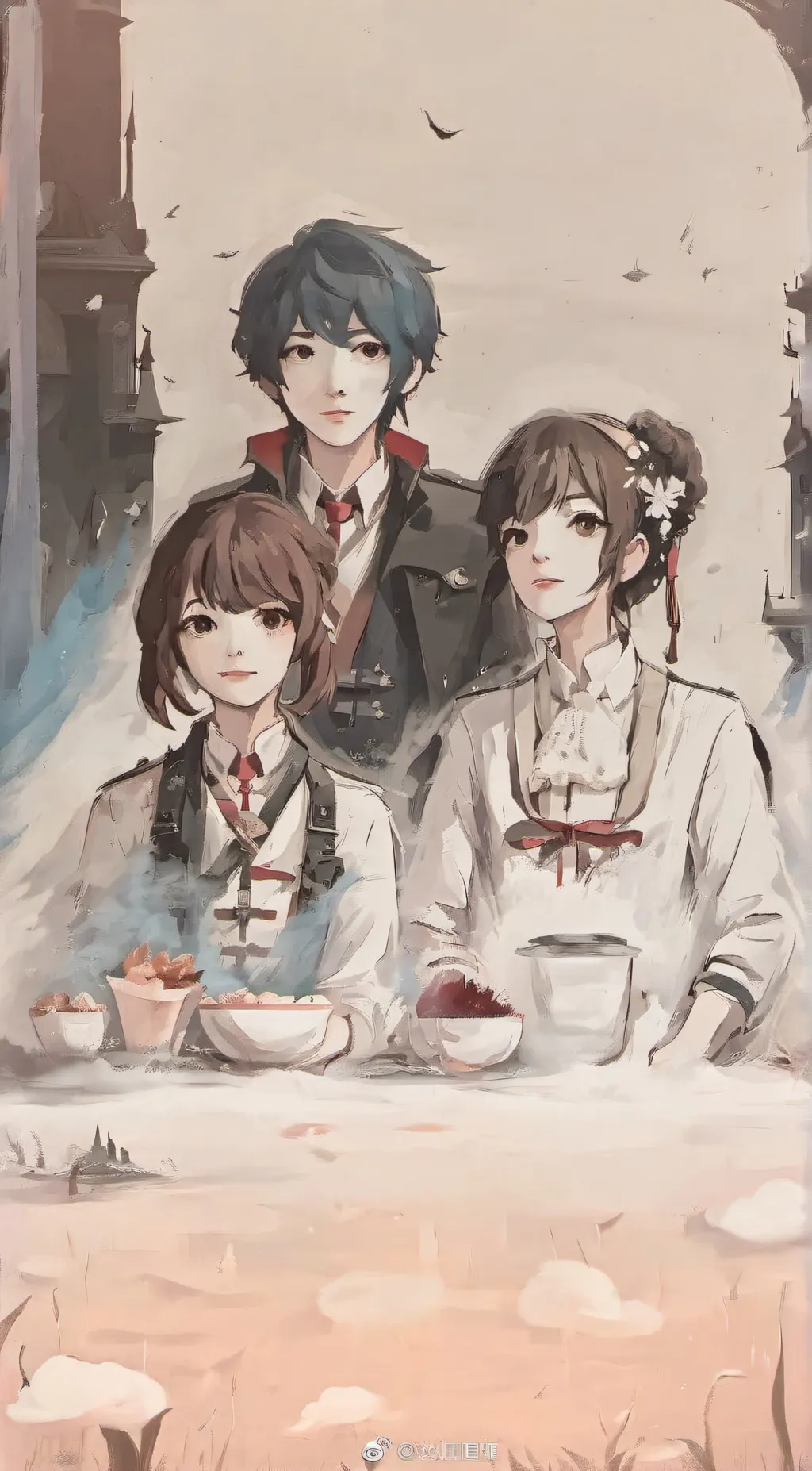 ai character: cupcakes background