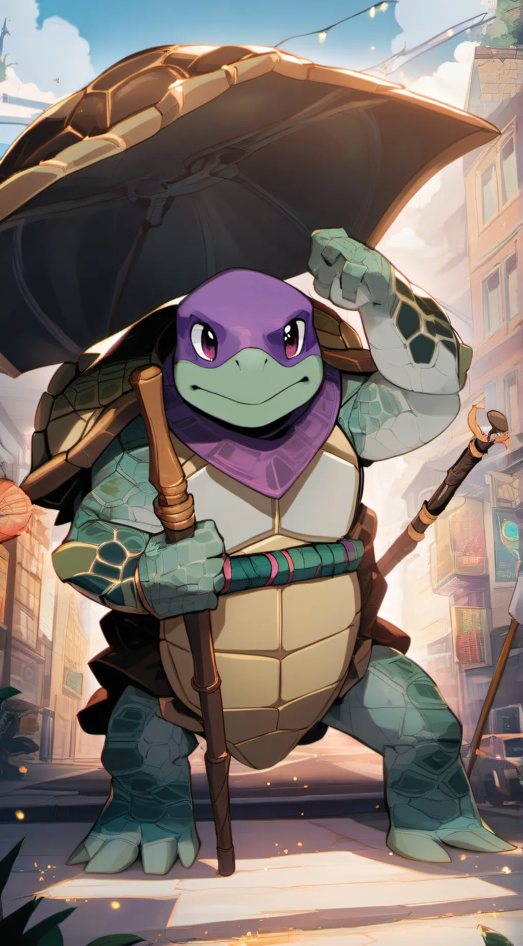 ai character: ROTTMNT Donnie background