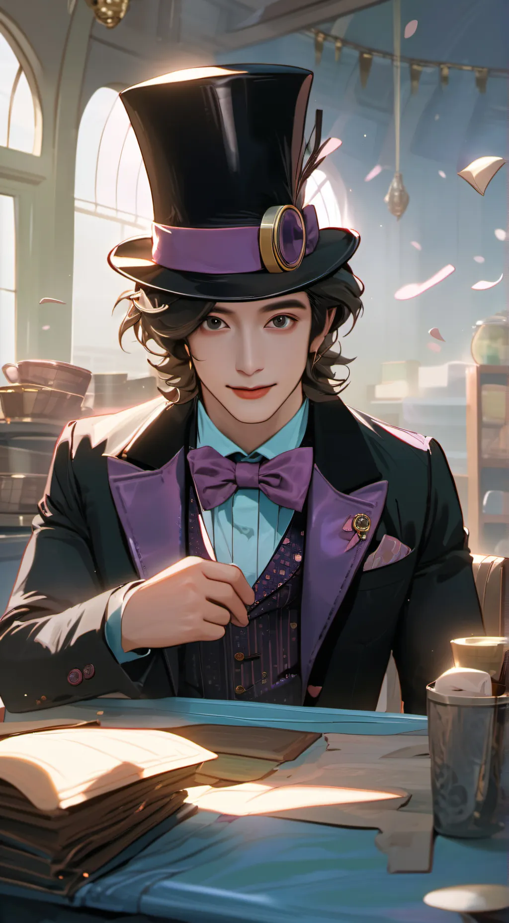 ai character: WONKA background