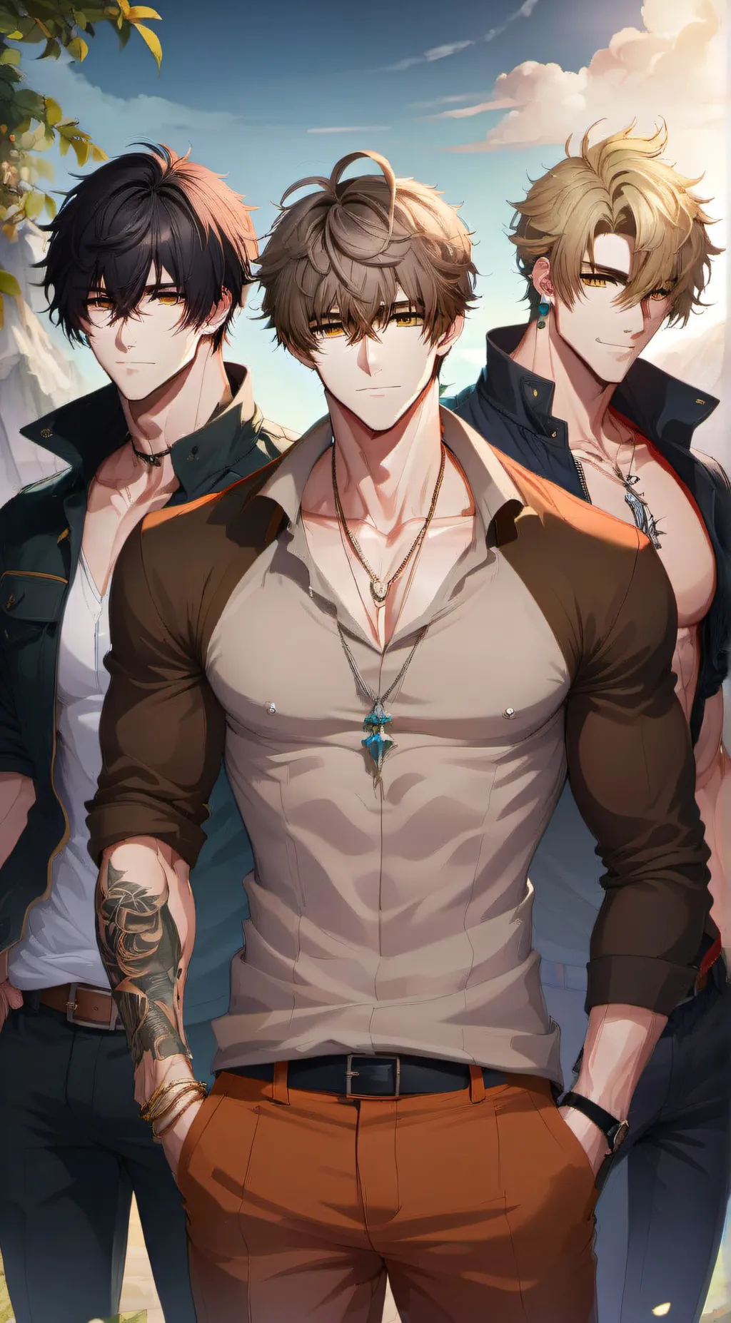 ai character: 3 bfs,Zane,Kai,ryu background