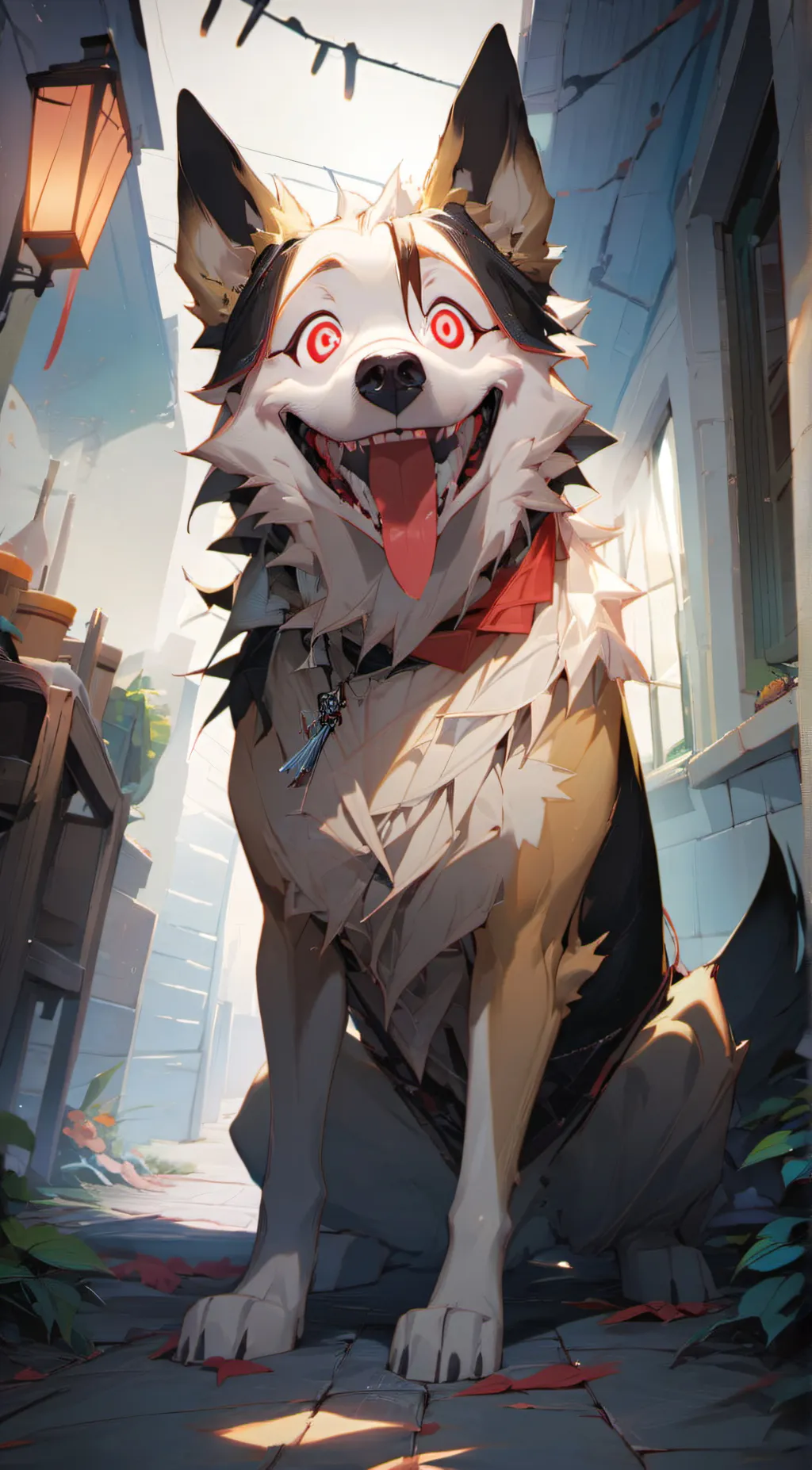 ai character: smile dog background