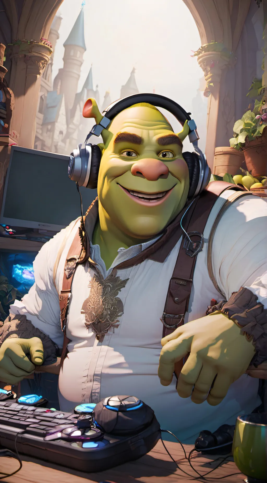 ai character: Shrek background