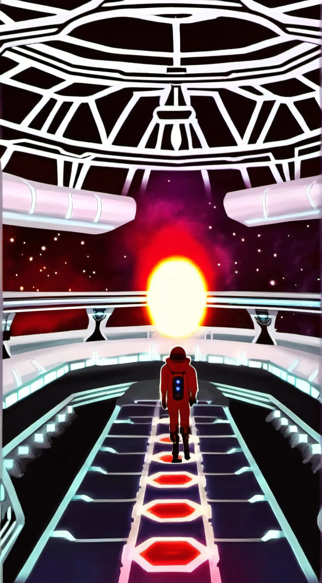 ai character: Among us red background