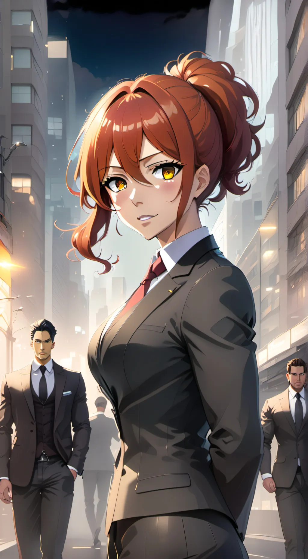 ai character: Sarah Crimson background